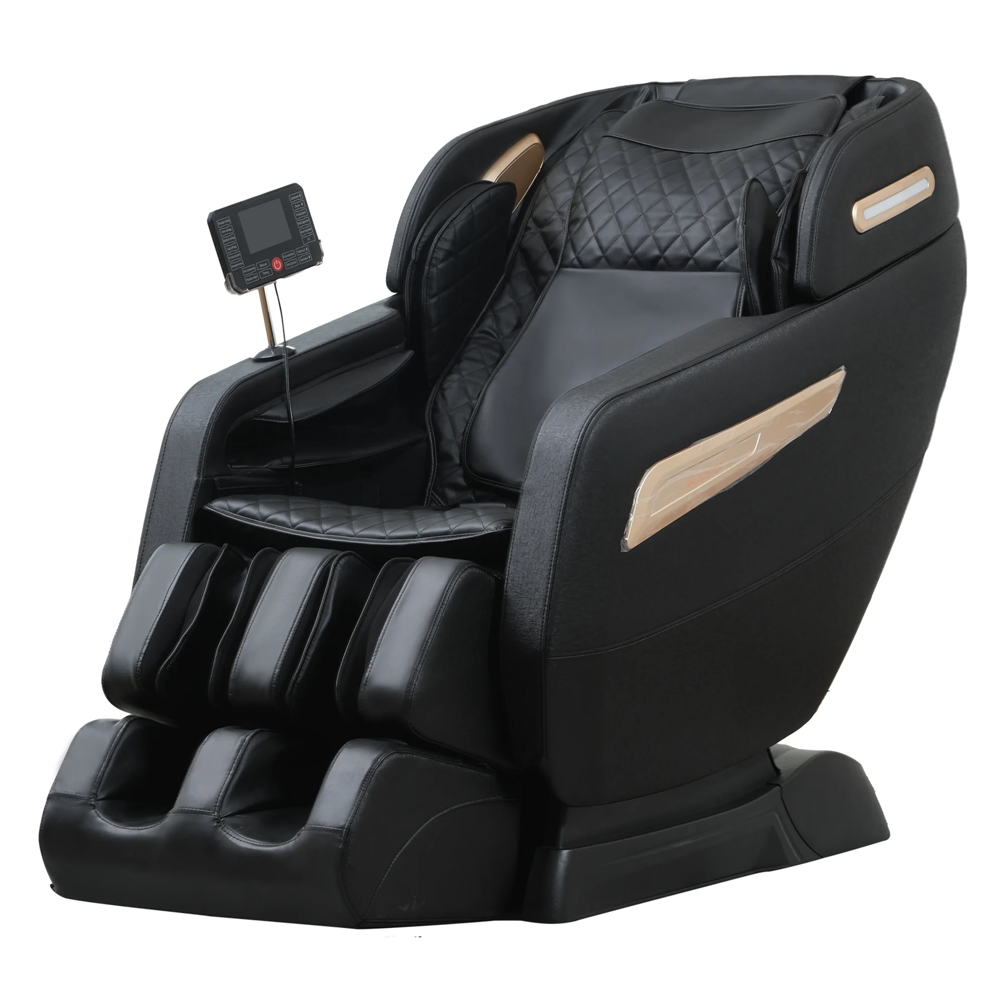 2025 4D Zero Gravity Massage Stoel ?C Shiatsu Volledig Lichaamsmassage met Spraakbesturing, SL Track en Yoga Stretch, Hoogwaardige Zwarte Leren Afwerking
