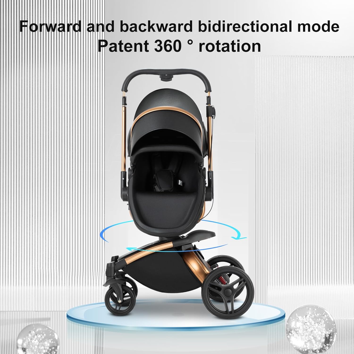 3 in 1 Kombikinderwagen 3 in 1 Reisesysteme Kinderwagen Infant Hochlandschaft Liegender Buggy Kinderwagen Neugeborenen Kinderwagen Faltbarer Standardkinderwagen (906 White)