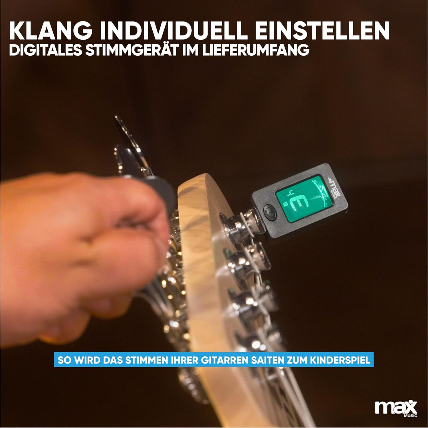 MAX GigKit Bassgitarre Set, E Bass Gitarre, Bass Guitar mit Gitarrenverstärker, Tasche, Stimmgerät, Plektren, Ständer, Gurt, Kabel und Ersatzsaiten - 21 Bünde - Weiß