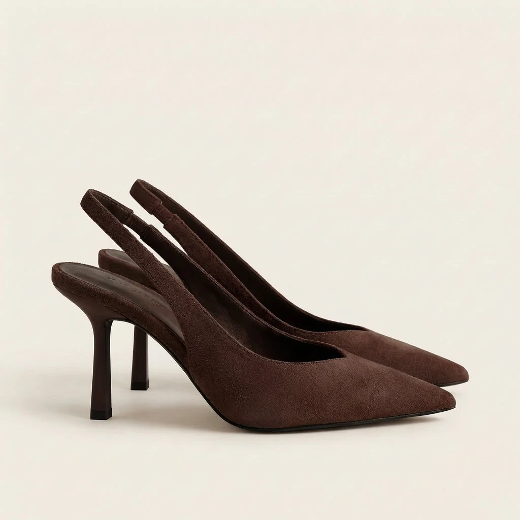 Orthop?dische Pumps f��r Damen - Bequeme Slingback-Absatzschuhe mit gepolsterter Sohle f��r Alltag und besondere Anl?sse