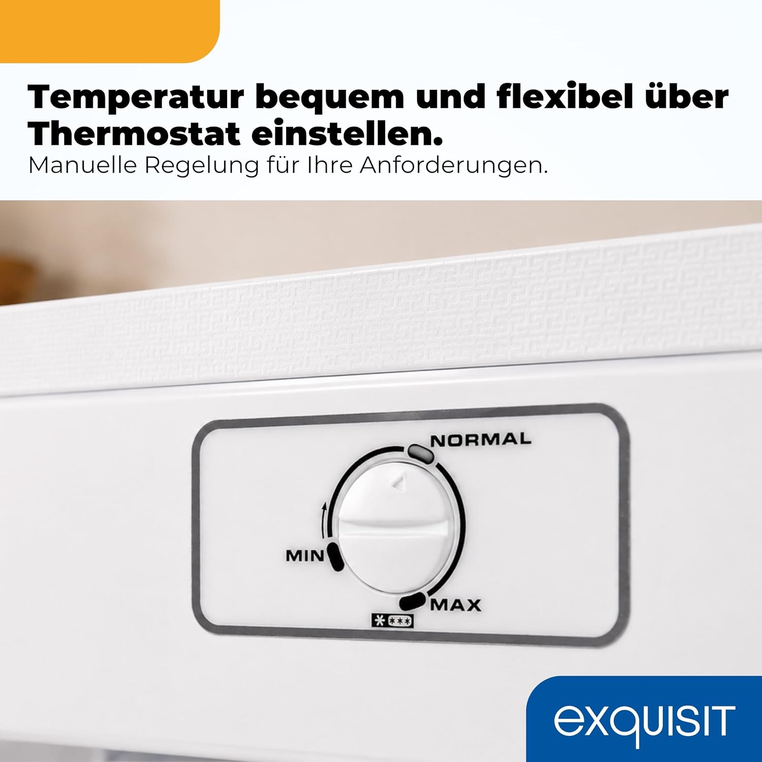 Exquisit Gefrierschrank | 168 l Nutzinhalt, 4 Sterne Gefrierfach, 40 dB, Energieklasse D | manuelle Temperaturregelung, 4 Gefrierschubladen, Gefriertablett | GS5230-H-040D weiss