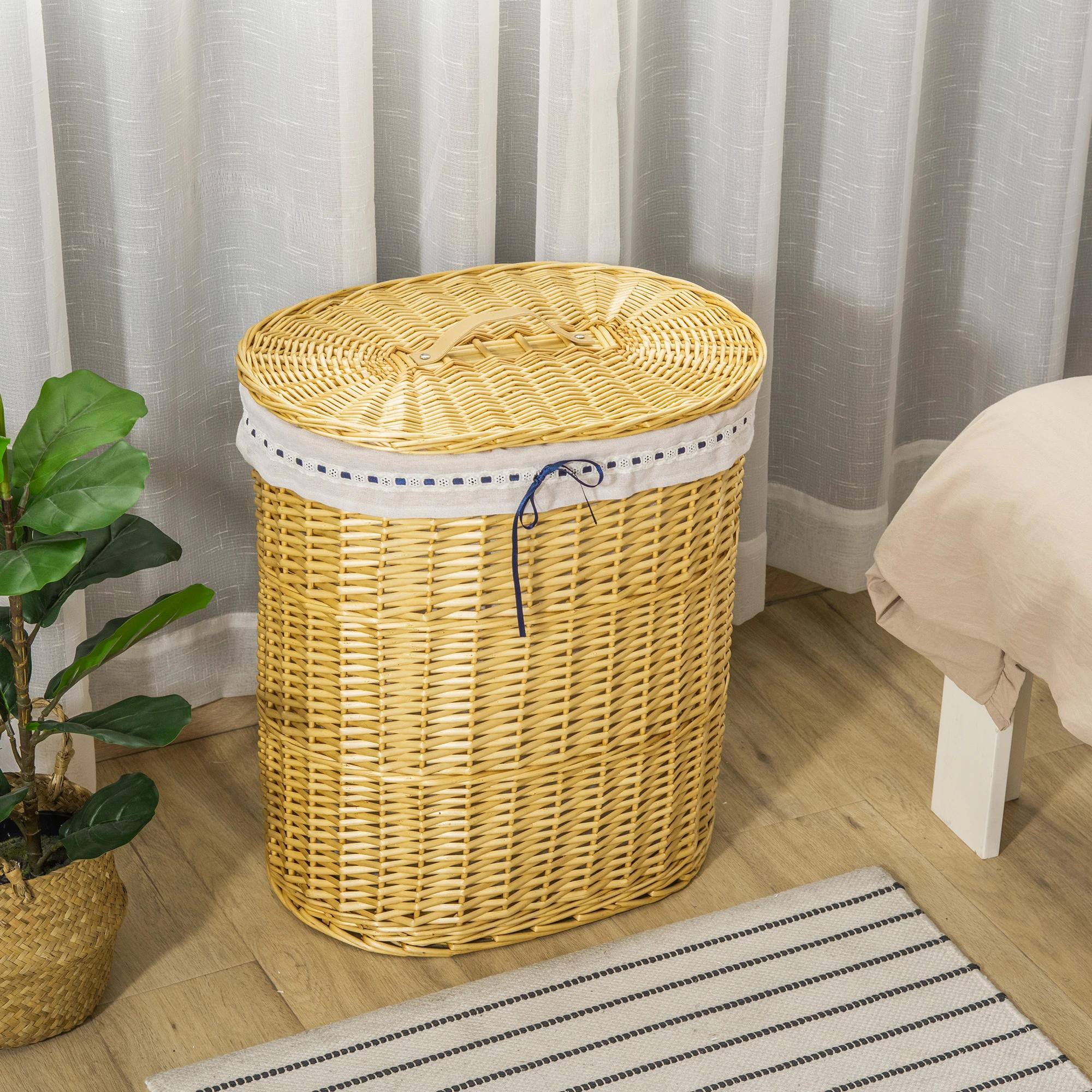rieten wasmand 51cm x 38cm x 57cm