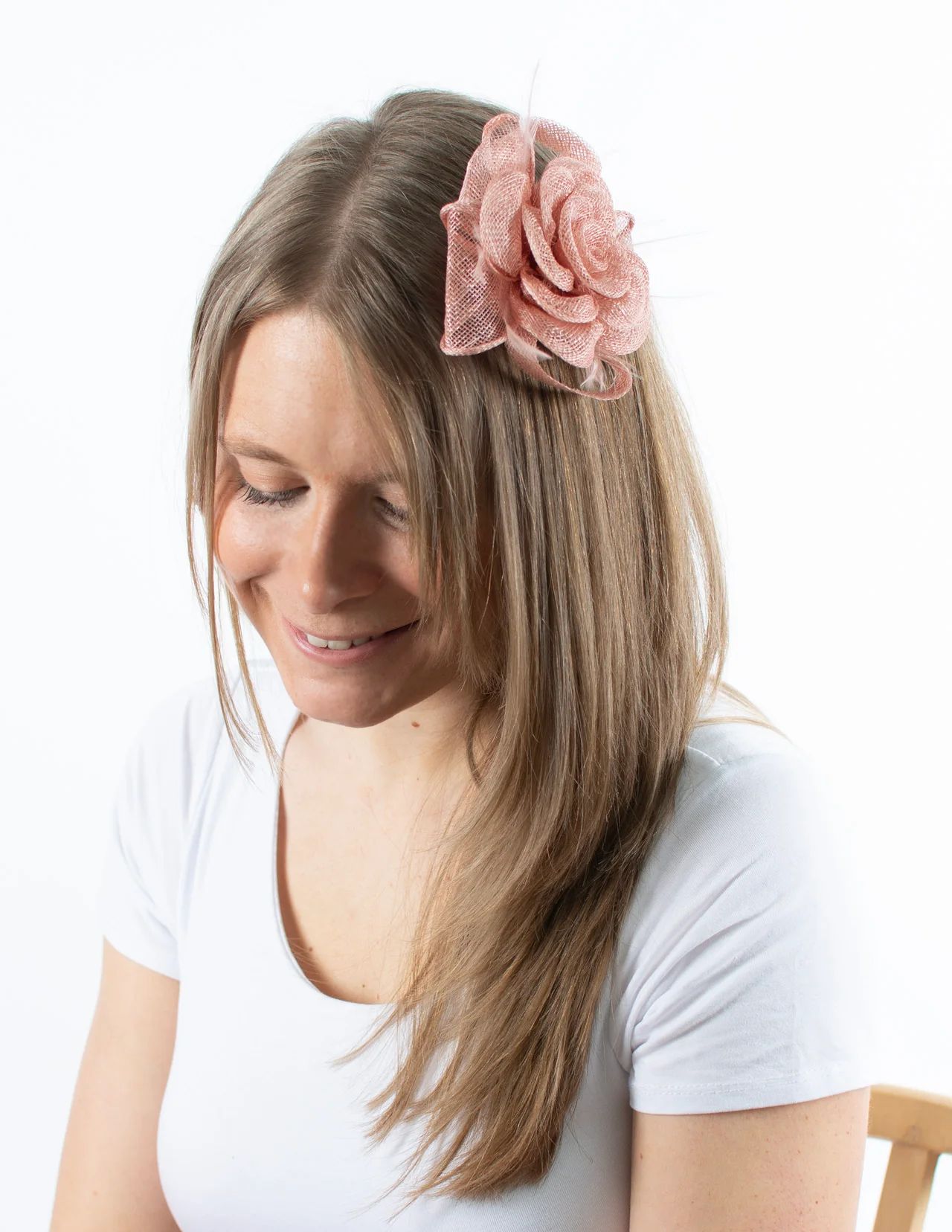 Fascinator | Small Rose Brooch | Dusky Pink