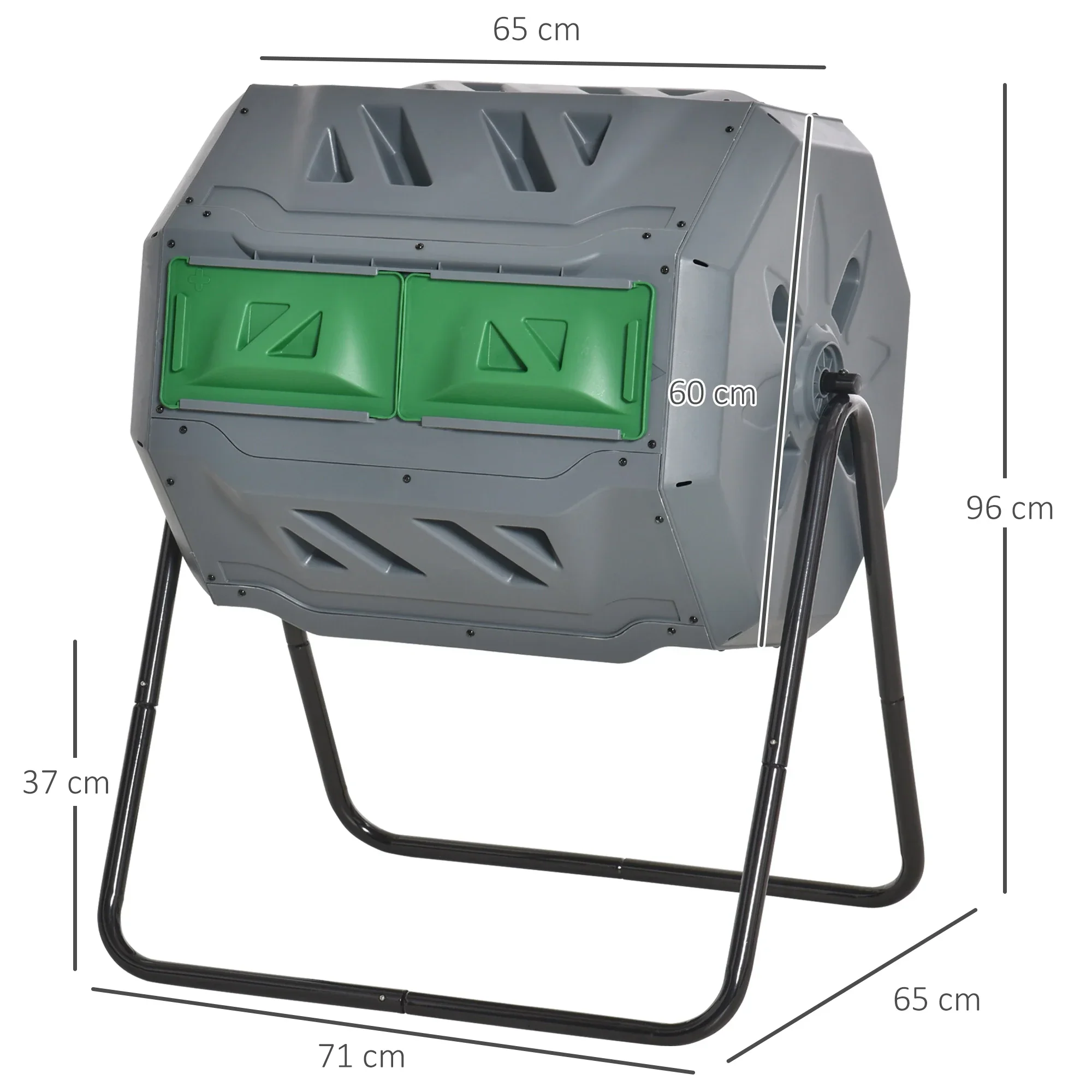 Outsunny compostvat 2 kamers 360�� draaibaar