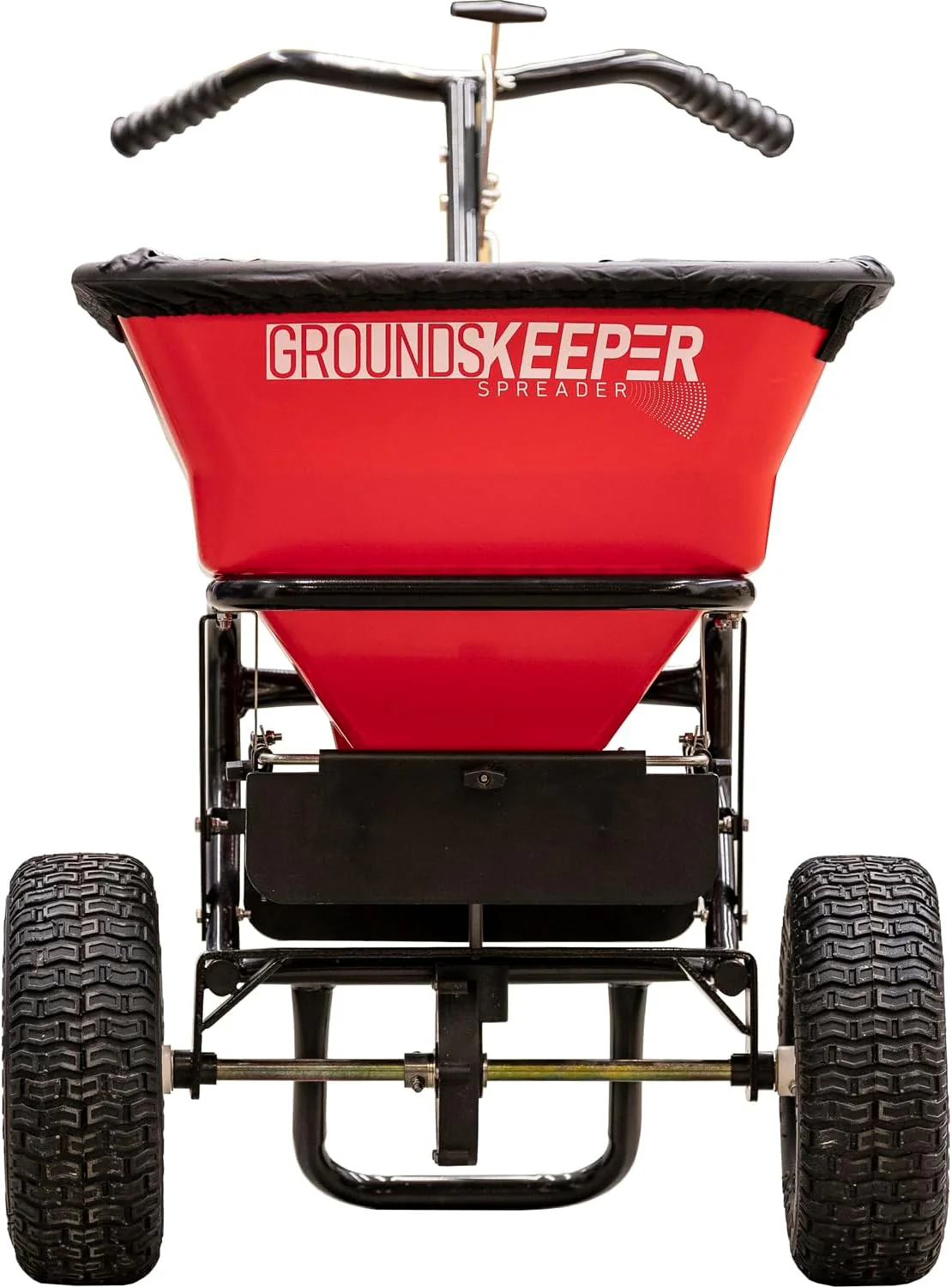 Buyers Products 3039632R Grounds Keeper Commercial Walk Behind Push Spreader, 100lb Capacity, For Salt, Ice & Snow Melt, Included Grate & Cover With Enclosed Gearbox for Protection