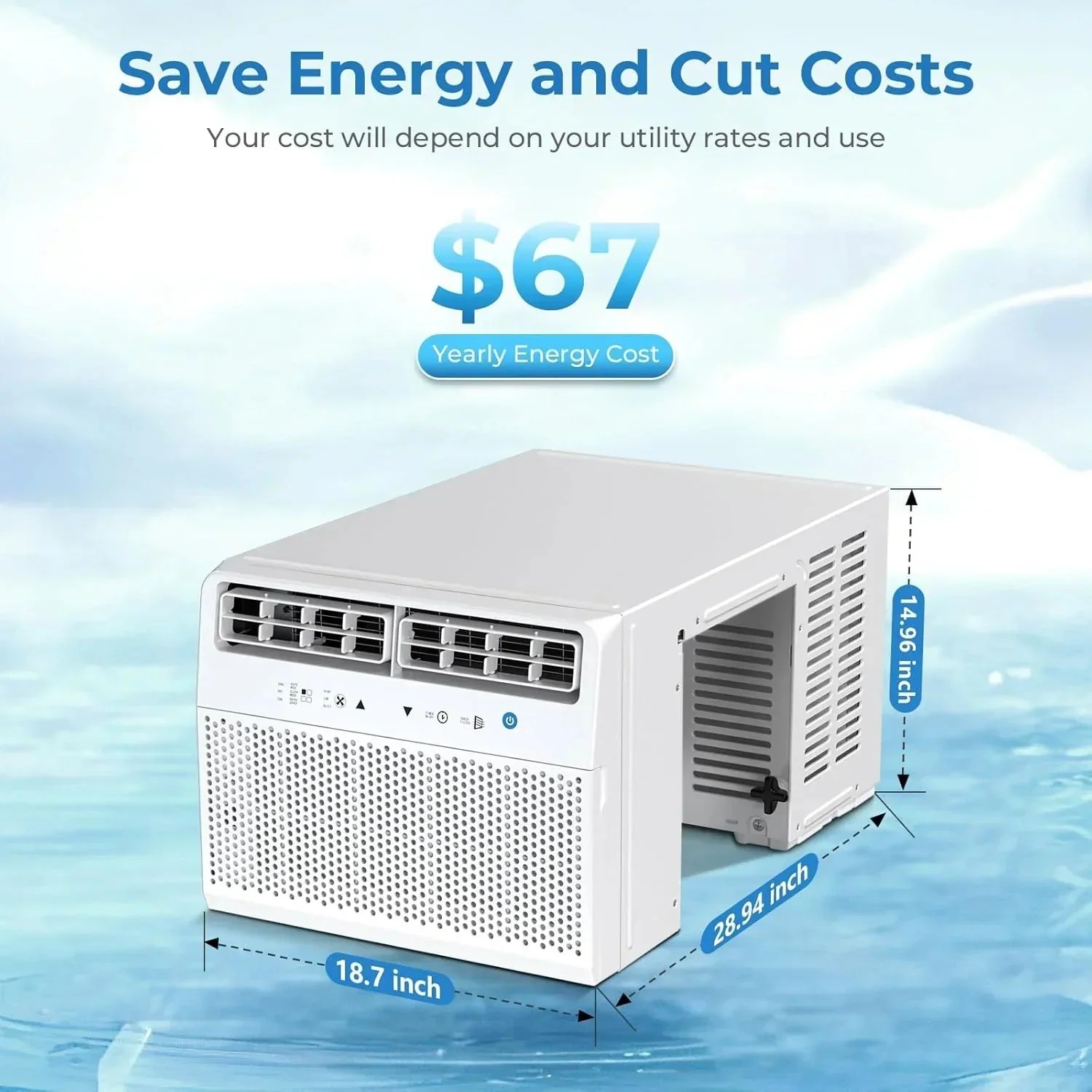 Antarctic Star U-shaped window air conditioner 12000 BTU Ultra-quiet window air conditioner Cools