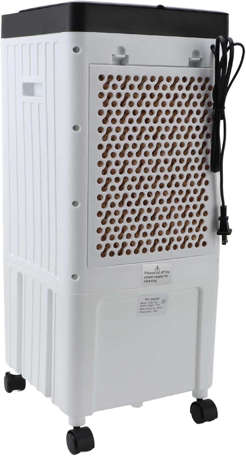 Tragbarer Verdunstungsluftkühler mit Fernbedienung, 3 Geschwindigkeitsstufen, Energiesparender Verdunstungskühler mit Fernbedienung für das Homeoffice (EU-Stecker 220 V)