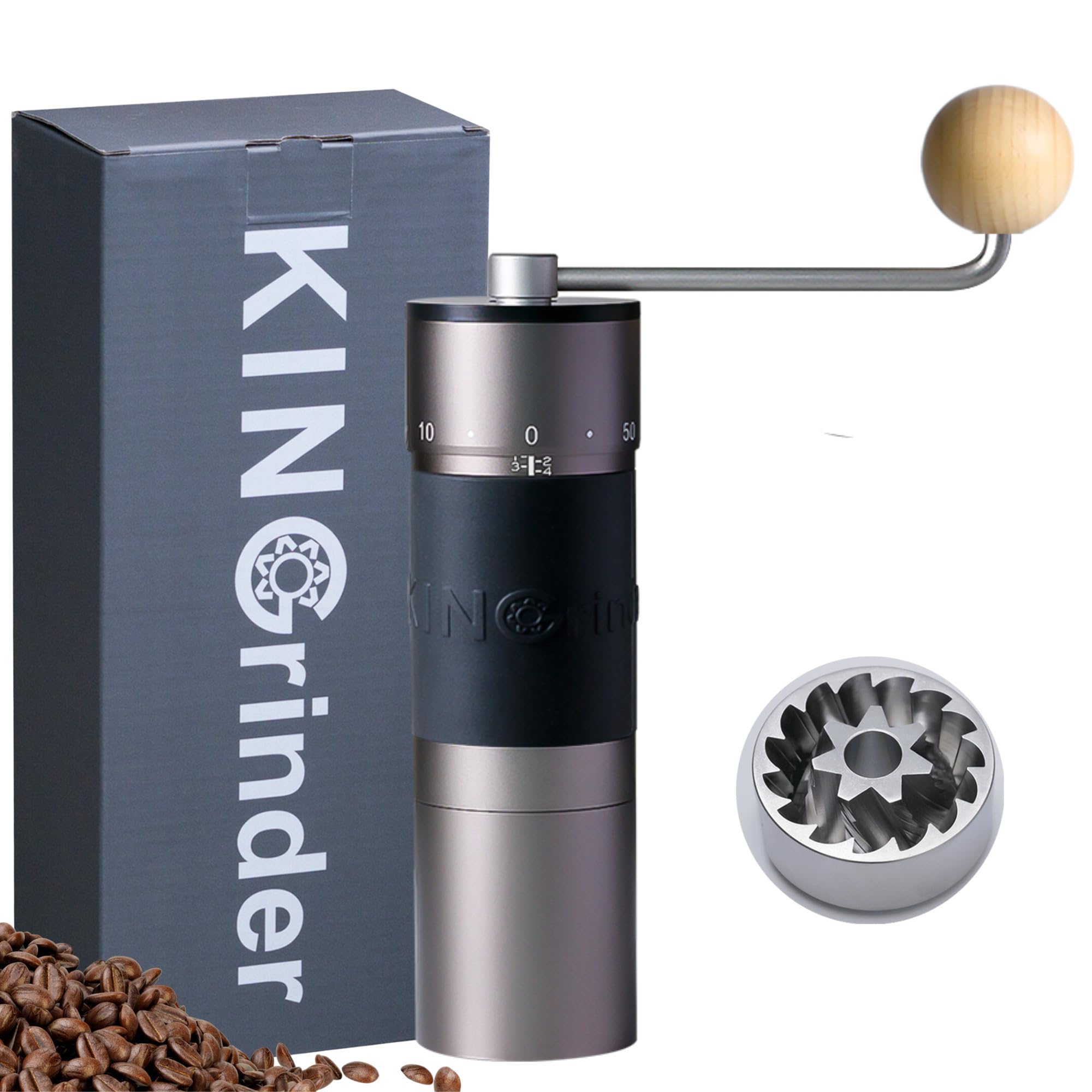 KINGrinder K6 Manual Hand Coffee Grinder with Straight Handle