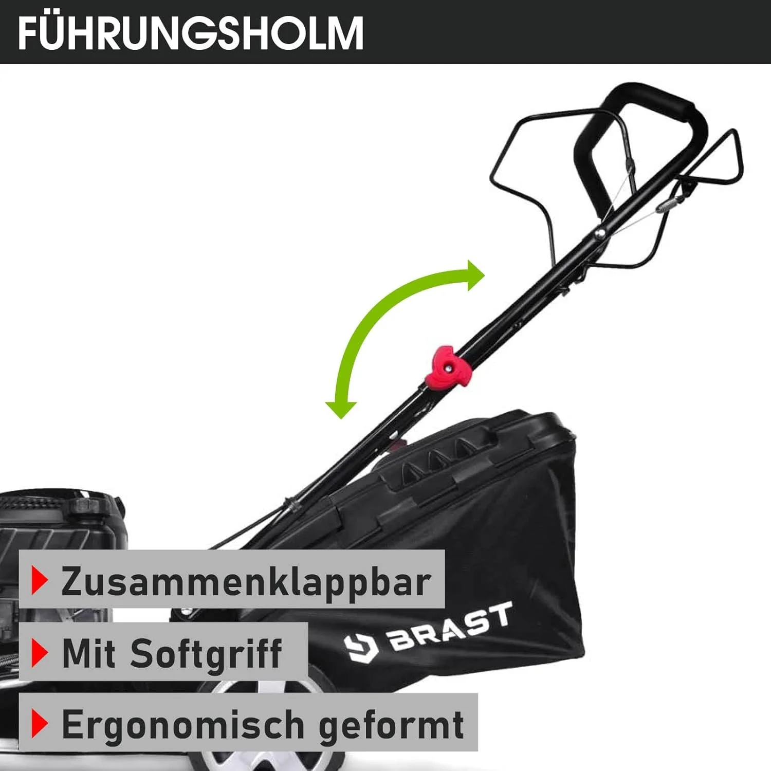 BRAST Benzine grasmaaier met aandrijving | 3,0 kW (4,1 pk) | Elektrische start | 41 cm maaibreedte | vele modellen | T��V | 4-takt OHV-motor | 25-75 mm maaihoogte | 40 L opvangbak | Stalen behuizing | 16145 Estart