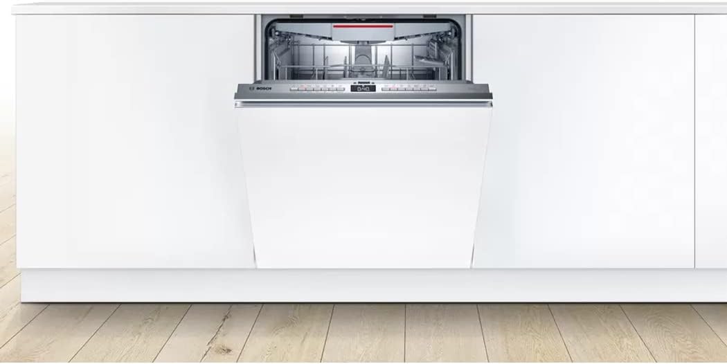 Bosch SMU4ETS08E, Serie 4, Smarter Unterbau-Geschirrspüler 60 cm, Besteckkorb, Spülmaschine mit Programmassistent, besonders Leise, höhenverstellbarer Oberkorb, Automatische Türöffnung, Edelstahl