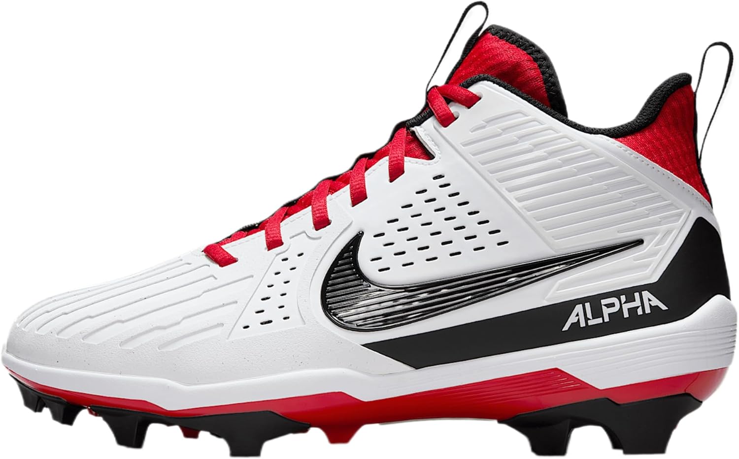 Nike Alpha Menace Strong Herren-Fußballschuhe (II5139-010, Schwarz/Metallic-Silber/Weiß)