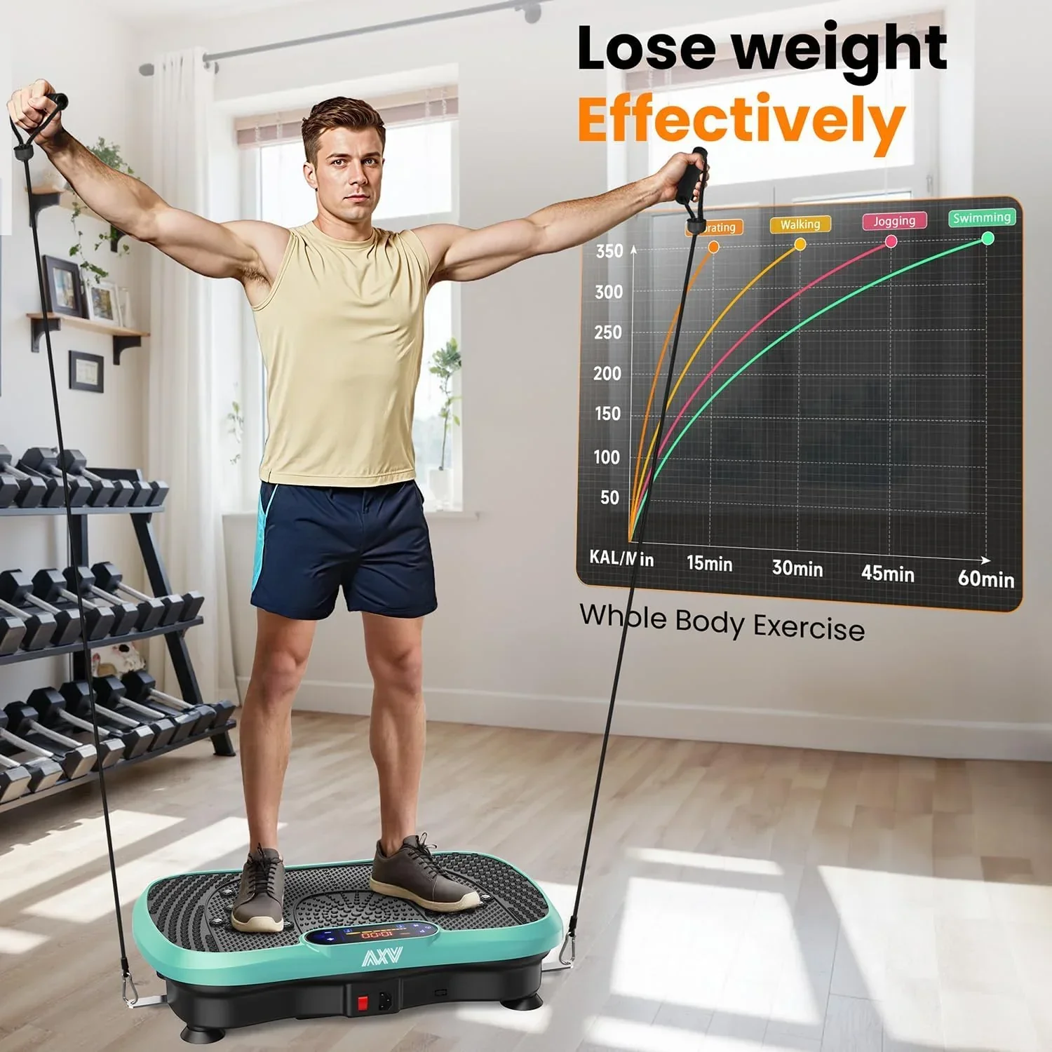 AXV Vibration Plate Fitness Platform Trainer Suitable for men and women to lose weight