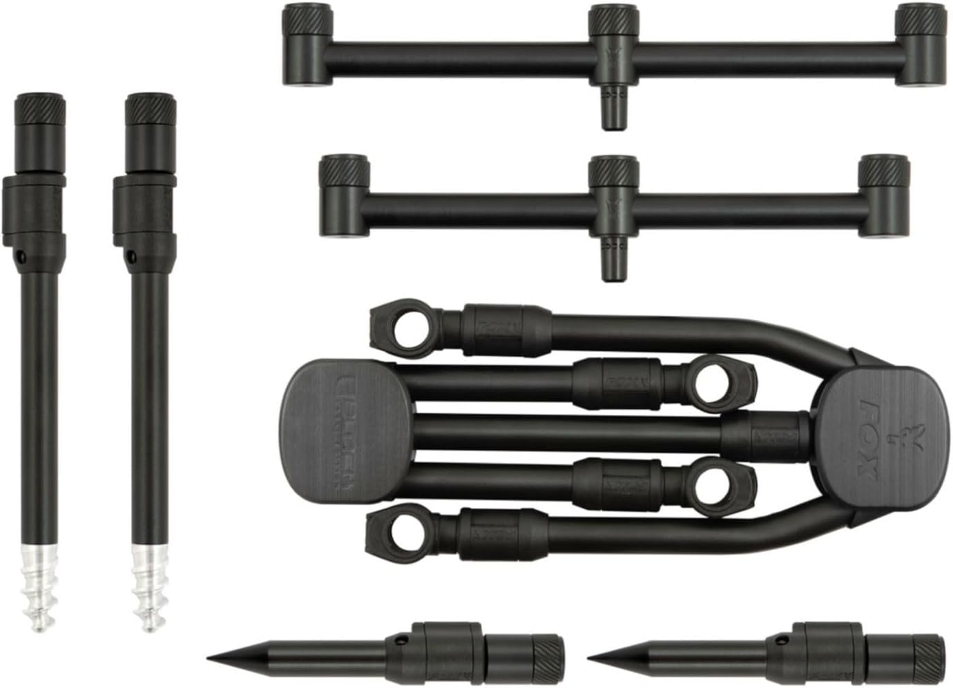 Fox Black Label QR 3 Rod Pod zum Karpfenangeln, Rutenhalter für Stege zum Angeln auf Karpfen, Rodpod für Karpfenruten
