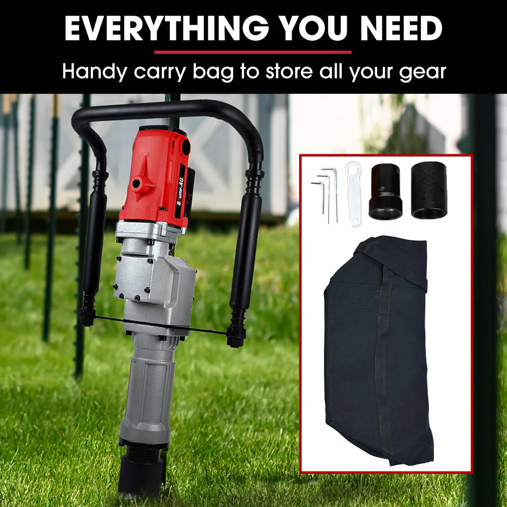 BAUMR-AG HP360e 2200W Electric Post Driver, with 2 Piling Socket Sleeves