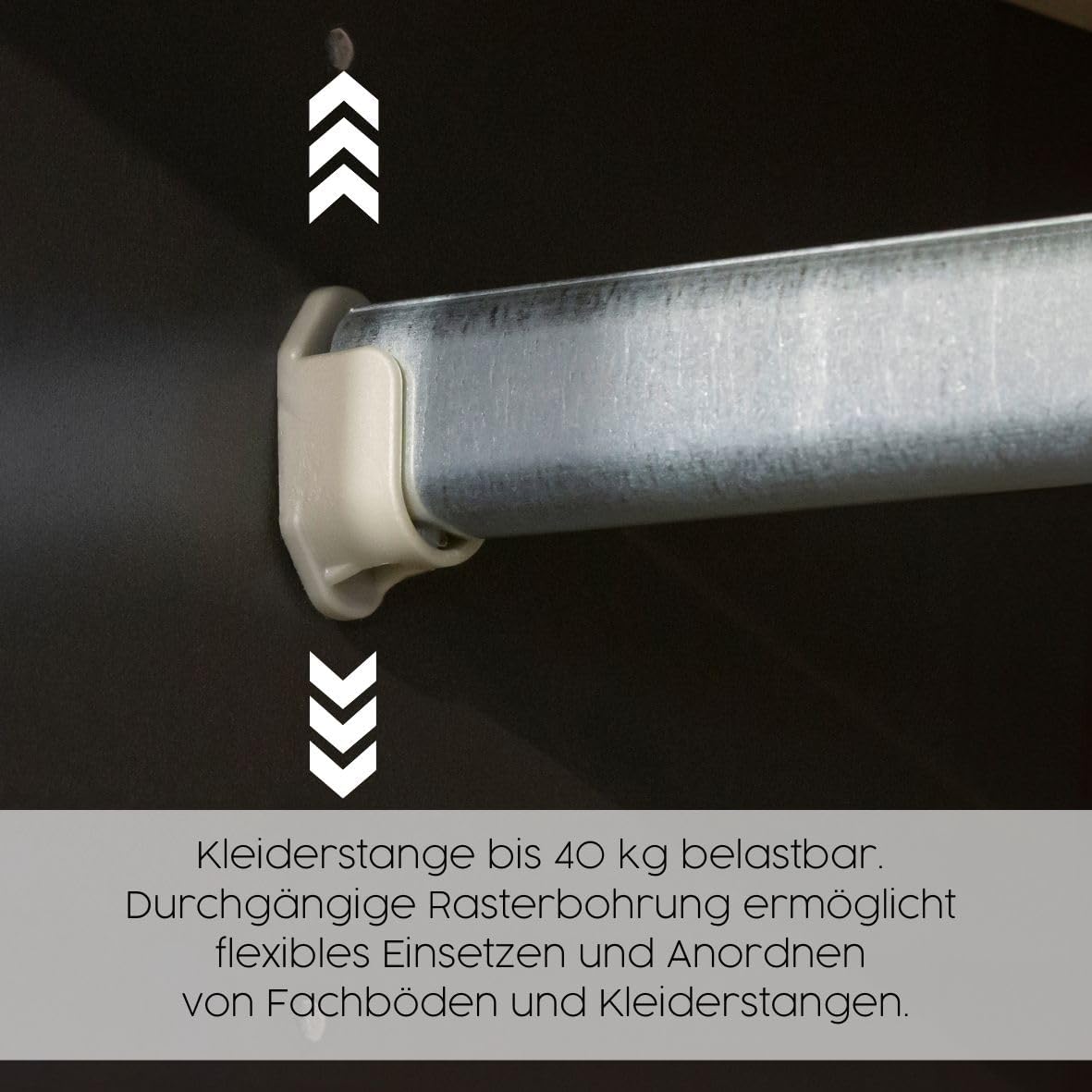 Rauch Möbel Nabila Kleiderschrank für Schlafzimmer, Kinderzimmer, Jugendzimmer, Flur, 3-türig, Push-to-Open, mit Zubehör Classic, Farbe Weiß, Breite 140 cm