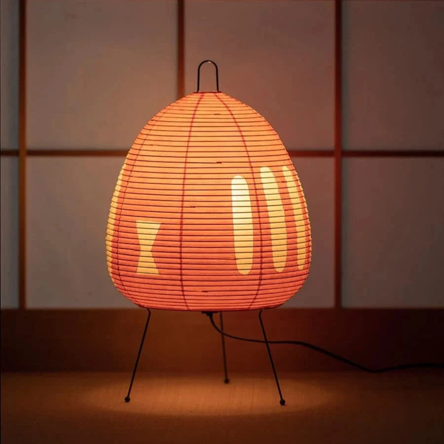 Japanische Retro-Tischlampe aus Reispapier