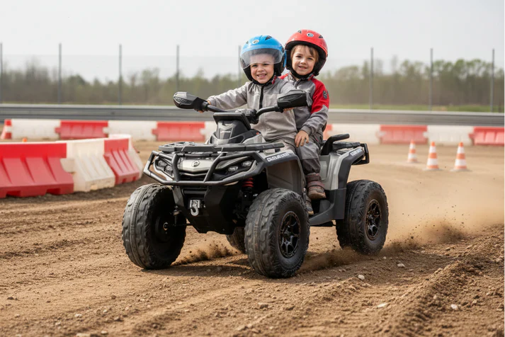 Licensed Cam Am Outlander 24V Electric Kids 2 Seater Quad Bike - Grey