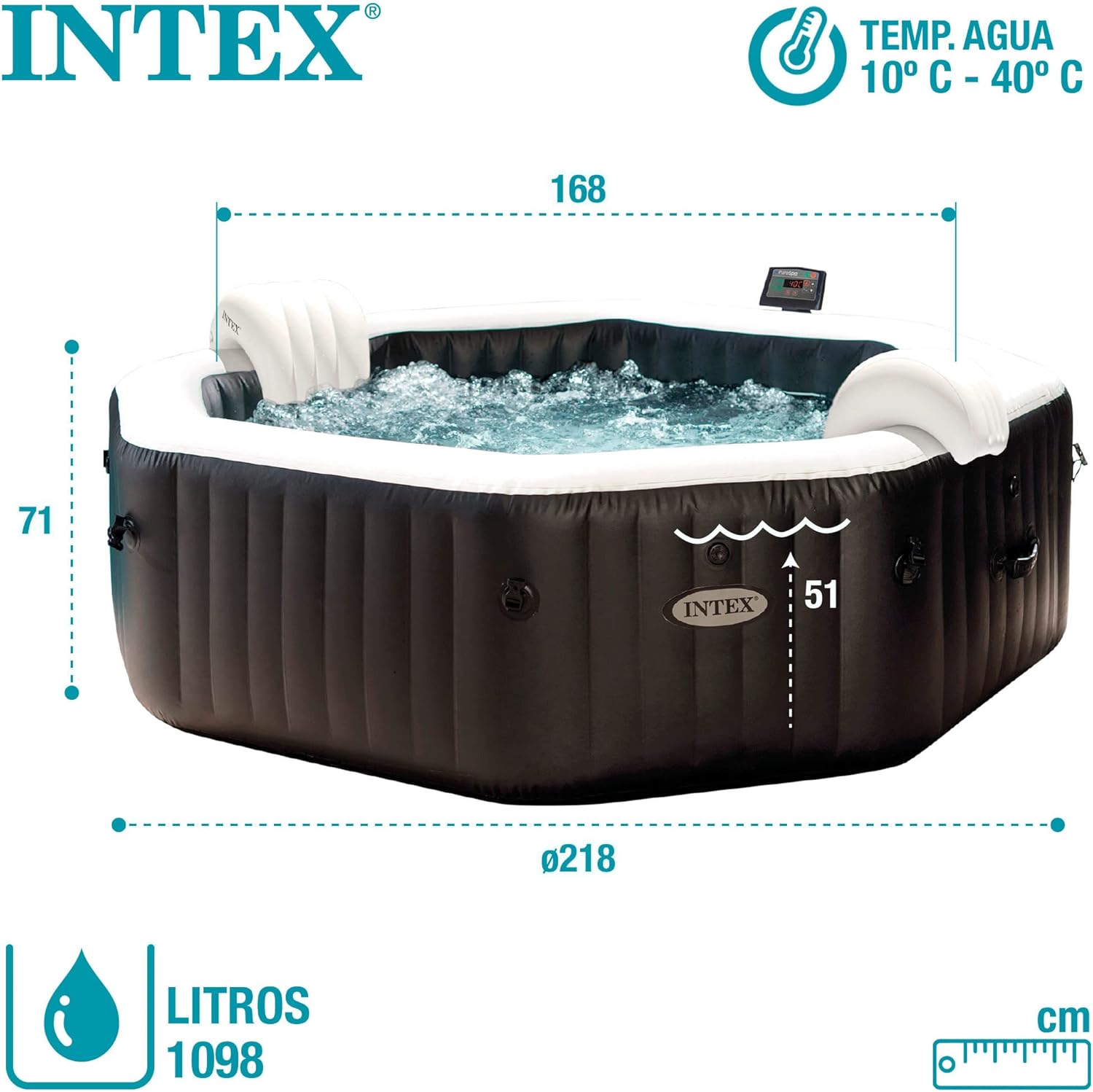 Intex 86IN X86IN X28IN PURESPA Jet and Bubble Deluxe Set