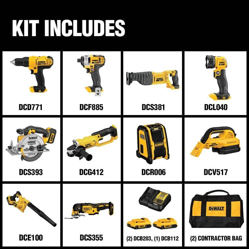 2025 DEWALT 20V MAX 10-piece tool combination set DCK1020D2 by DEWALT
