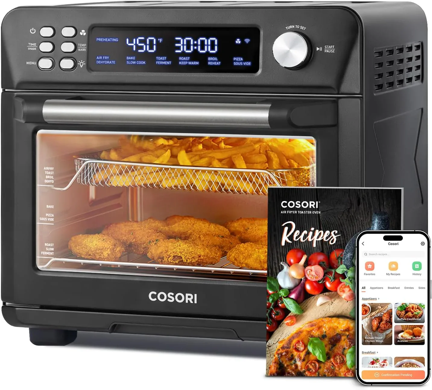 COSORI Smart 12-in-1 Air Fryer Toaster Oven Combo Airfryer Convection Oven Countertop