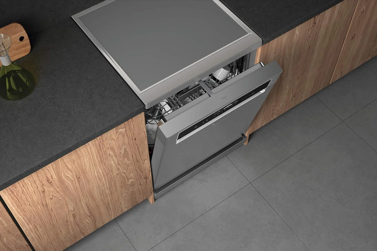 Bauknecht B7F HP43 XA Vrijstaande vaatwasser/ 60 cm/ 15 couverts/ PowerClean Pro-Effectieve hogedruksproeiers/ Natural Dry-Automatische deuropening-Betere droging/ Maxi Space-Meer binnenruimte