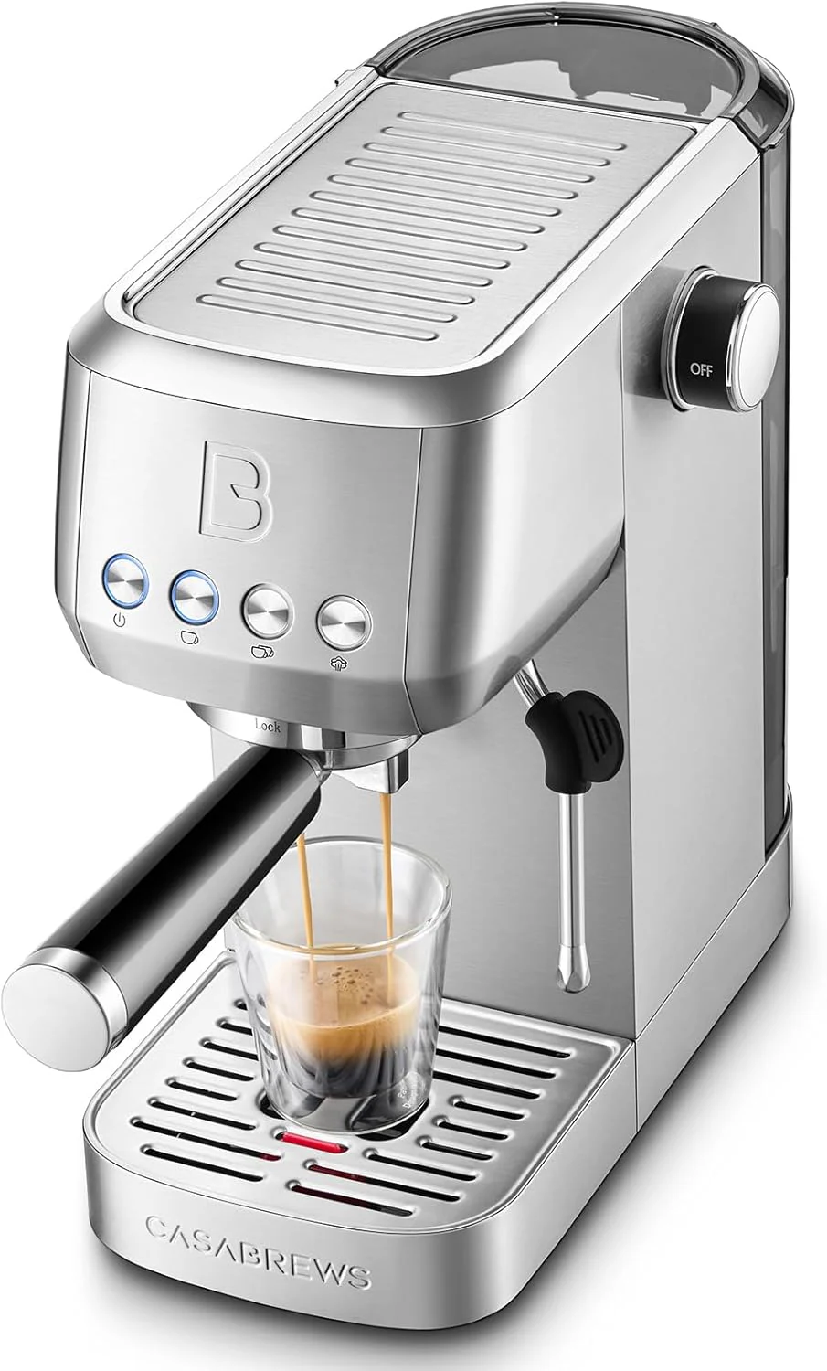 CASABREWS 3700 Essential Espresso Machine 20 Bar, Stainless Steel Cappuccino