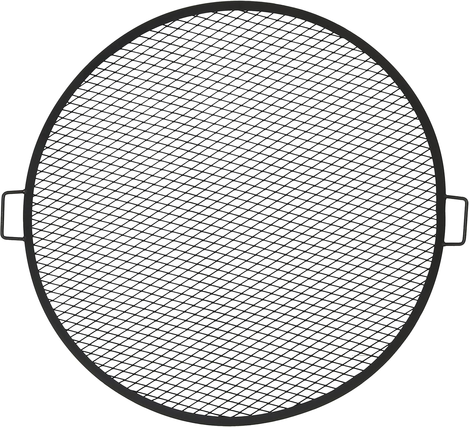 Sunnydaze X-Marks Outdoor Fire Pit Grill Grate for Cooking - Round Fire Pit Grate - Steel Campfire BBQ Grill with Handles - 37.5-Inch