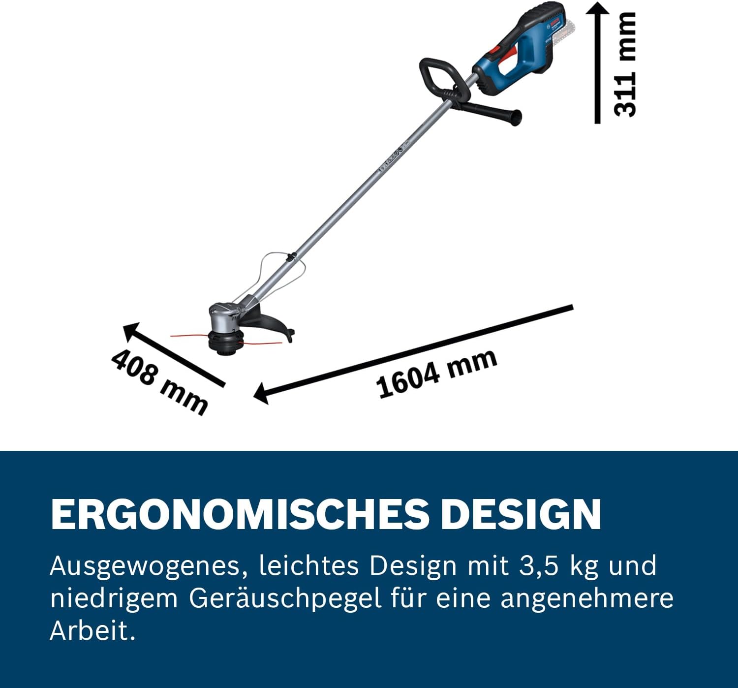 Bosch Professional 18V System Akku-Rasentrimmer GRT 18V-33 (bürstenloser Motor, Schnittkreisdurchmesser von 33 cm, inkl. 1x Schultergurt, 1x Fadenspuleneinheit)