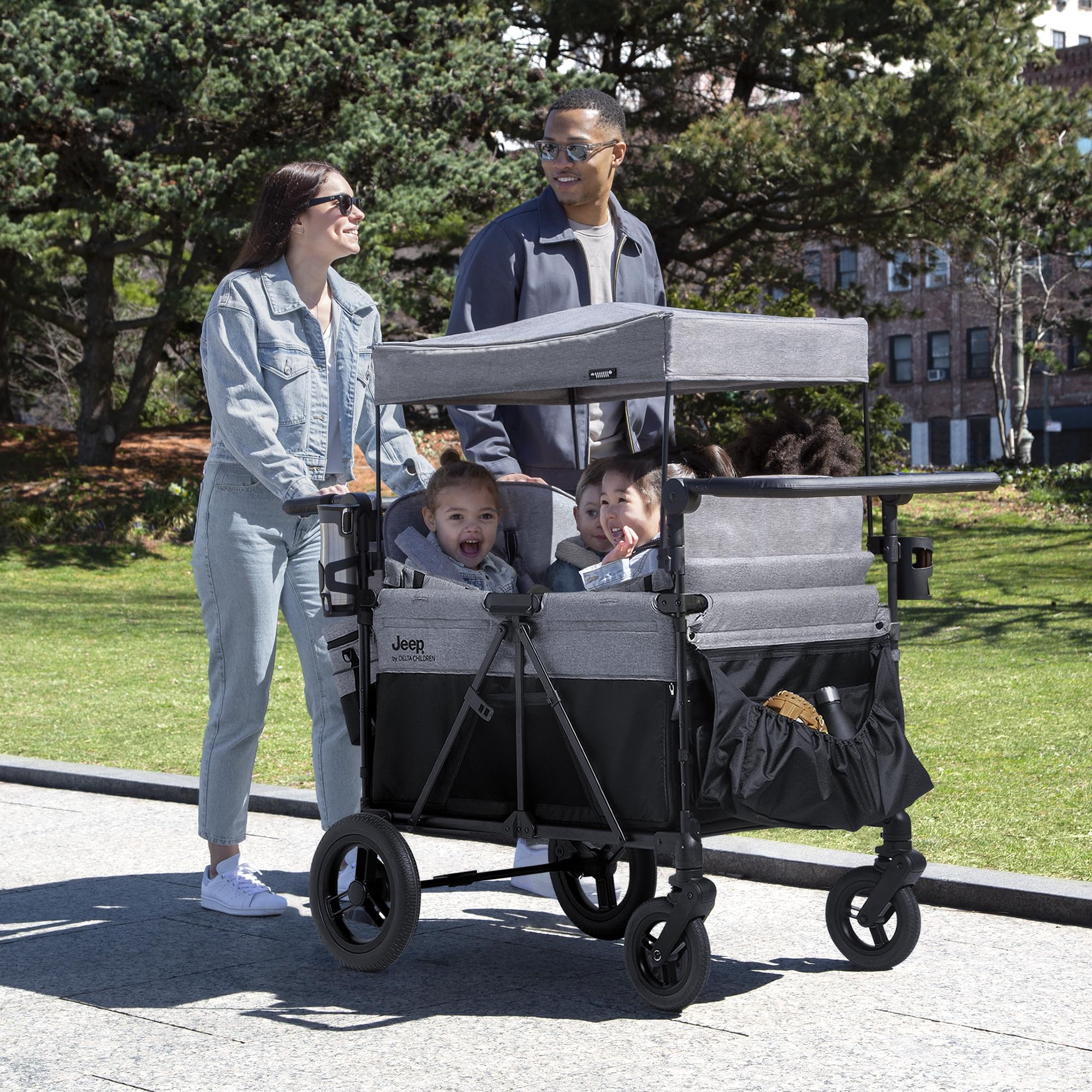 Jeep Wrangler Deluxe 4 Seater Stroller Wagon by Delta Children