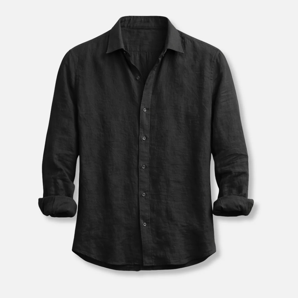 Leinen-Sommerhemd �C Button-Down mit Krempel?rmeln f��r Herren