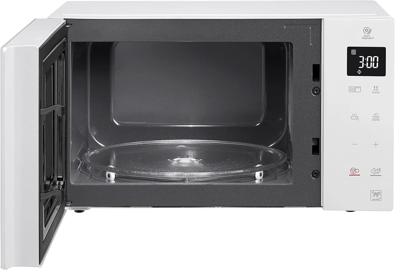 LG MH6535GIS Magnetron met invertertechnologie en kwartsgrill, 25 liter inhoud, 1000 W, automatische programma's, instelbare vermogensniveaus voor optimaal koken en EasyClean-functie, Zwart