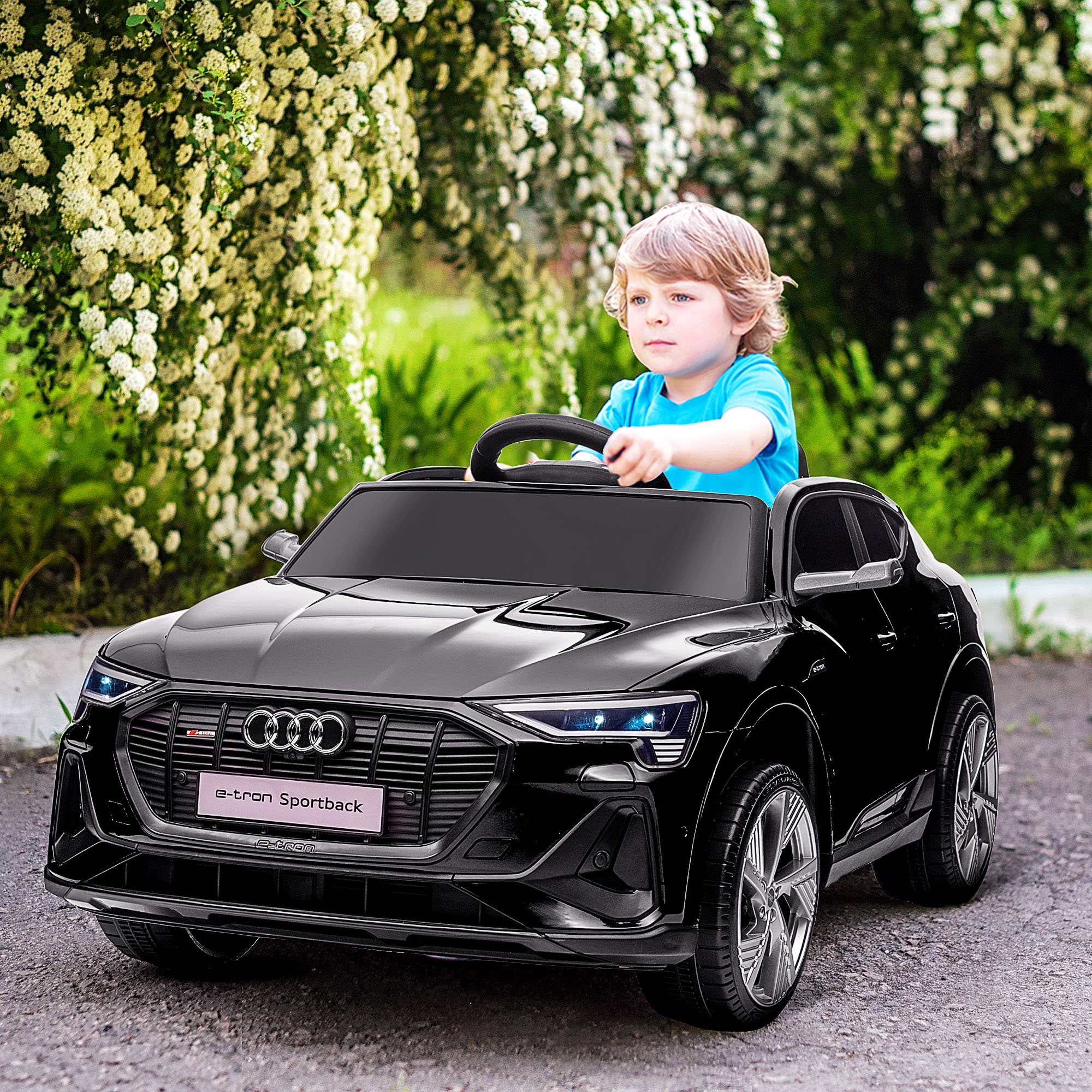 elektrische kinderauto voor 3-5 jaar, 3-5 km/u, zwart, 108 x 60 x 47 cm