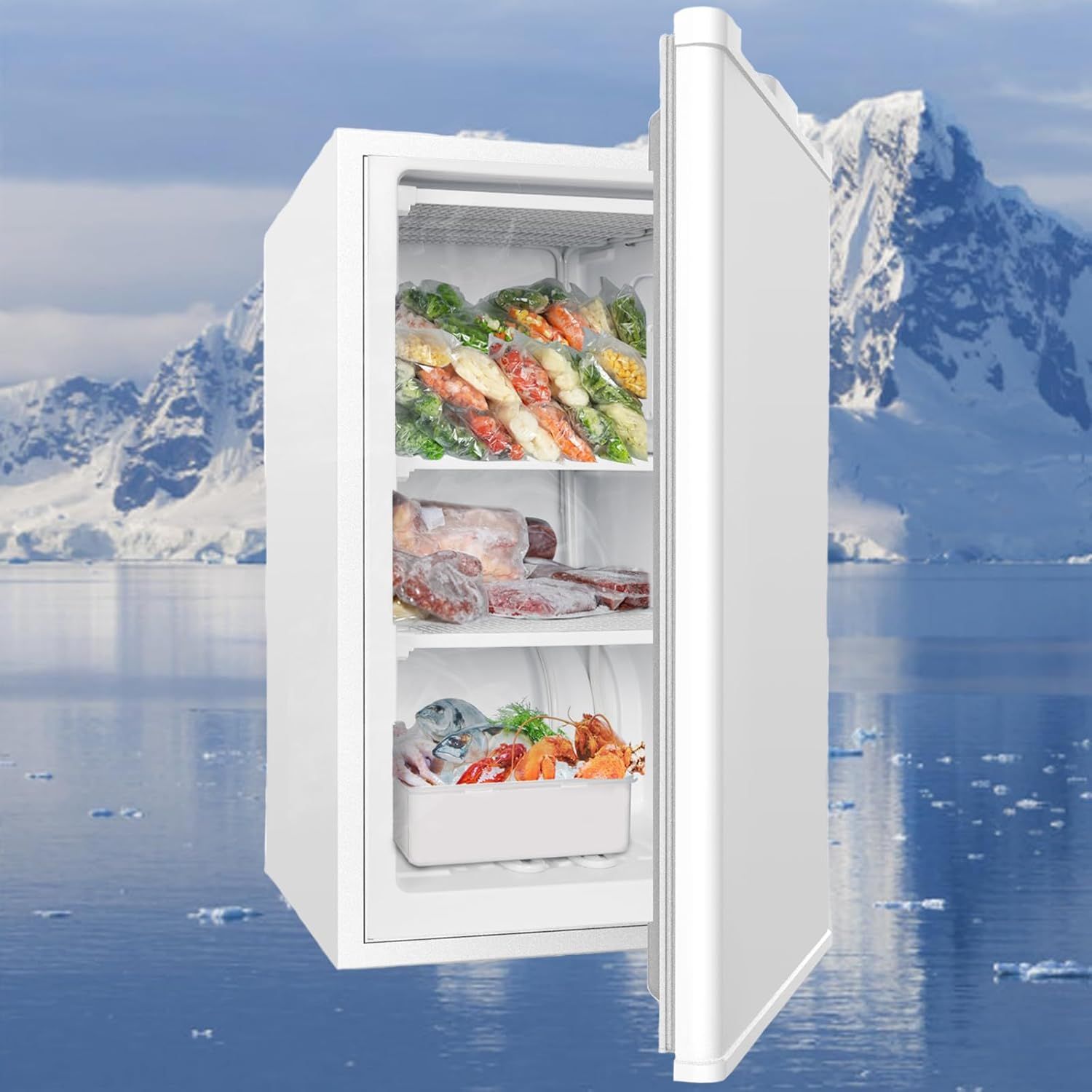 Advwin 88L Compact Upright Freezer for Home and Commercial Use