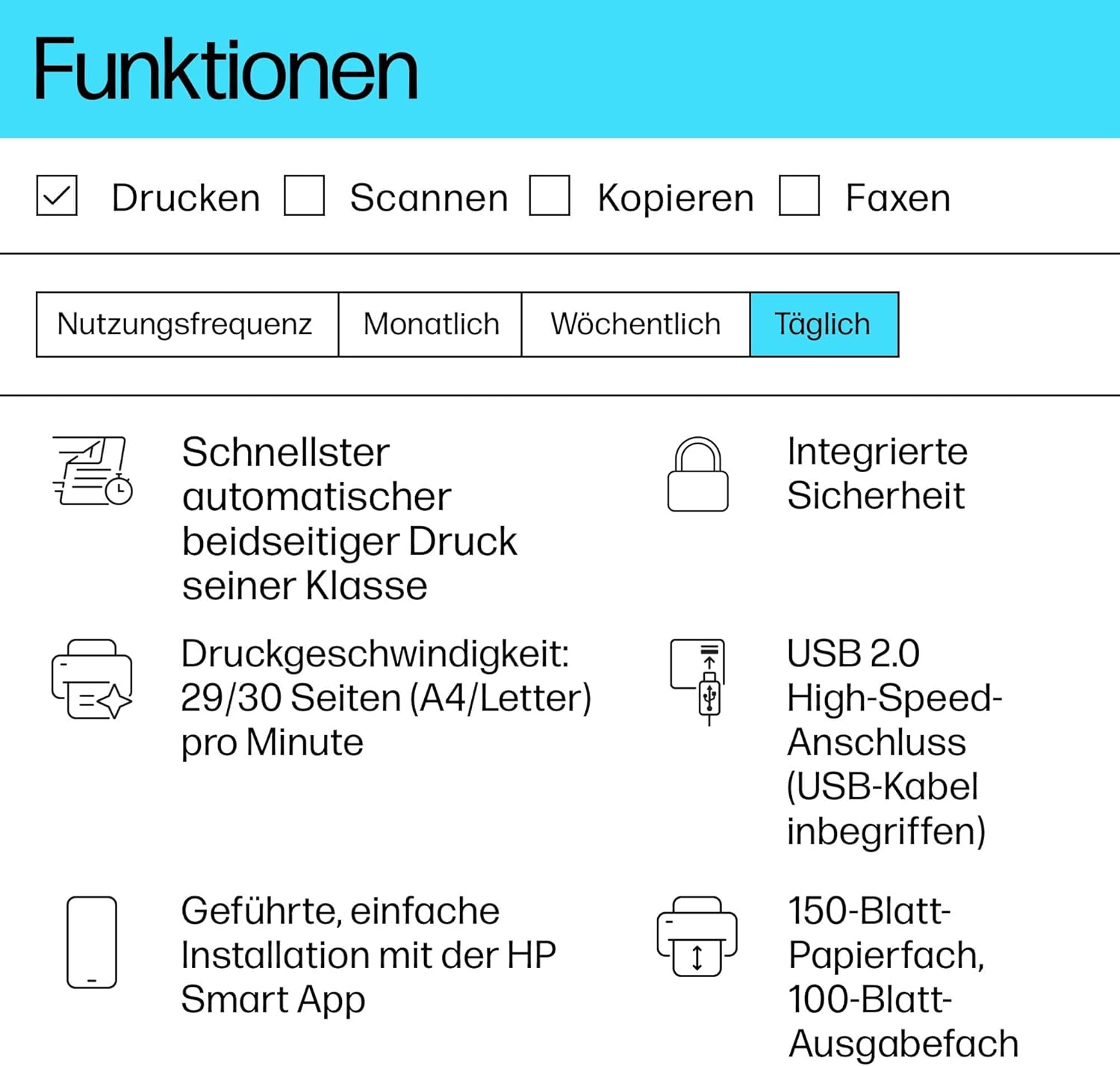 HP LaserJet MFP M235sdw Multifunktions-Laserdrucker Schwarzweiß, Drucken, Kopieren, Scannen, Automat.beidseitiger Druck, Dual-Band Wi-Fi, USB, LAN, HP Smart App, Intelligente Benutzeroberfläche