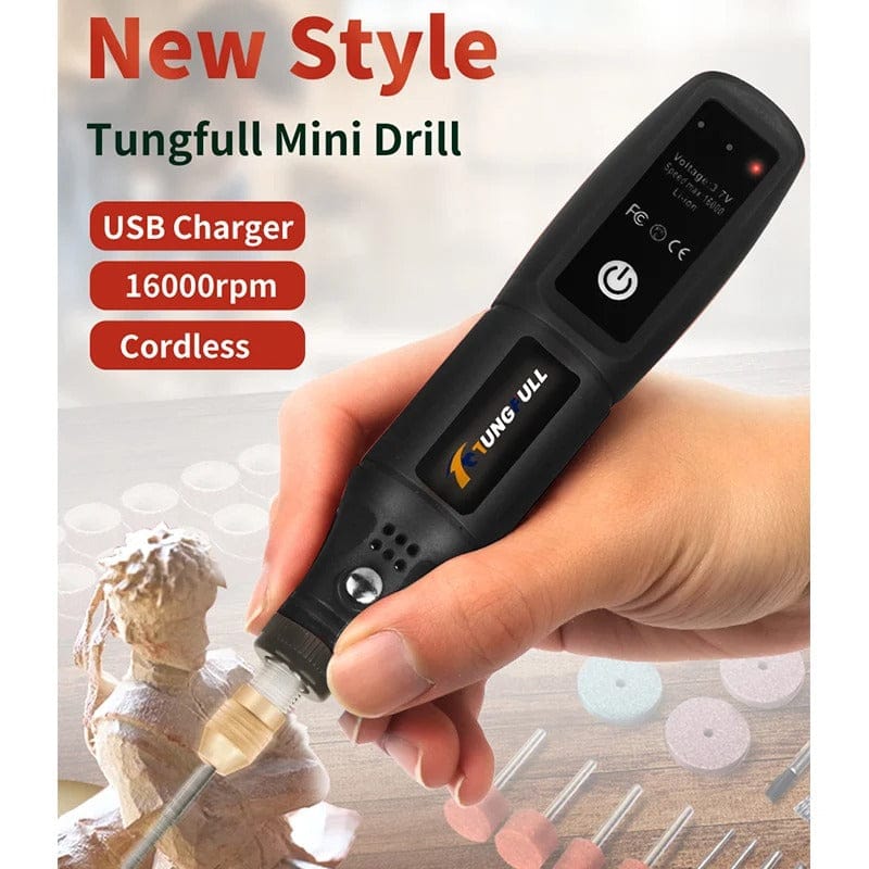 Cordless USB Rotary Engraving Tool Mini Wireless Electric Drill & Polishing Kit