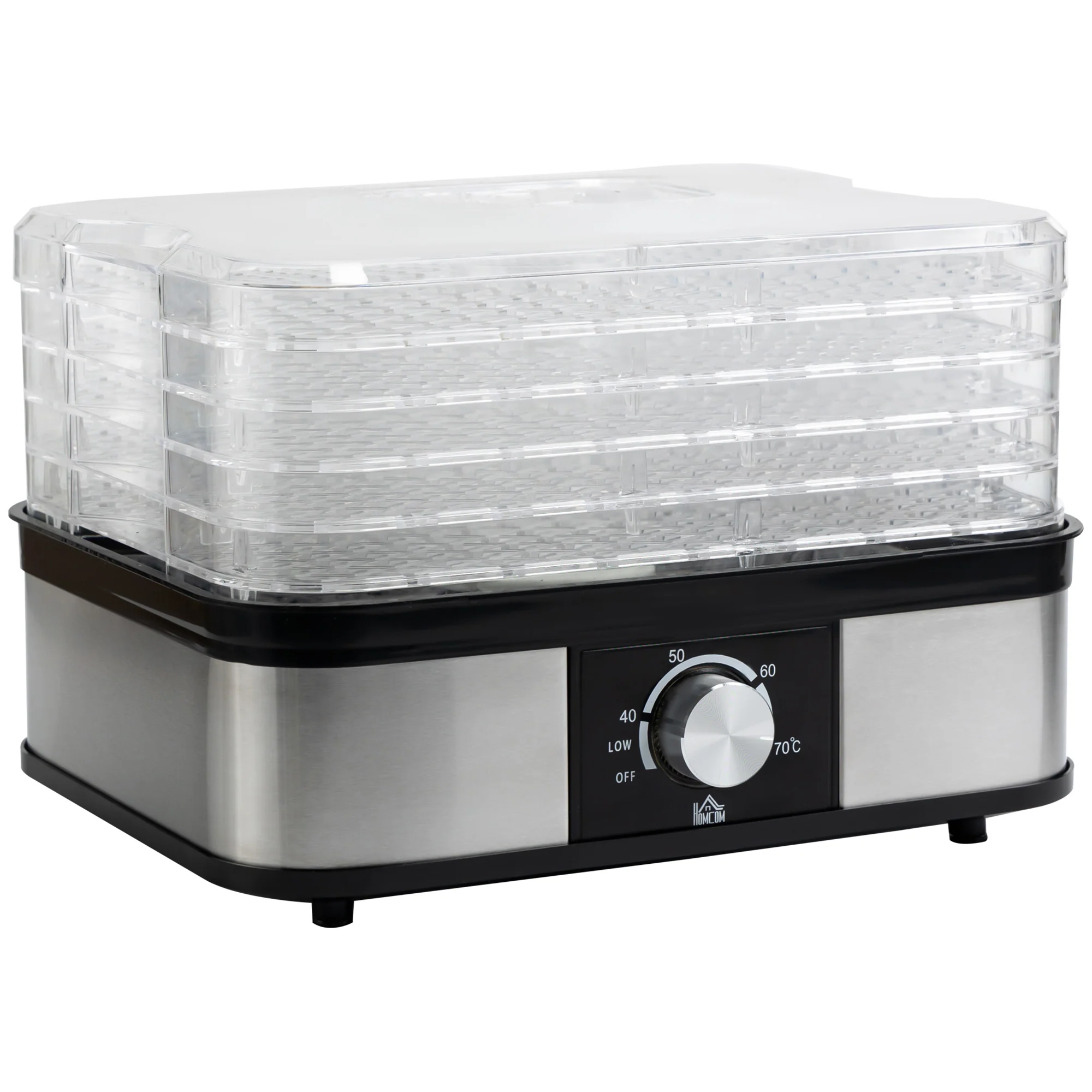 HOMCOM Dörrautomat 5 Etagen einstellbare Temperatur Edelstahl