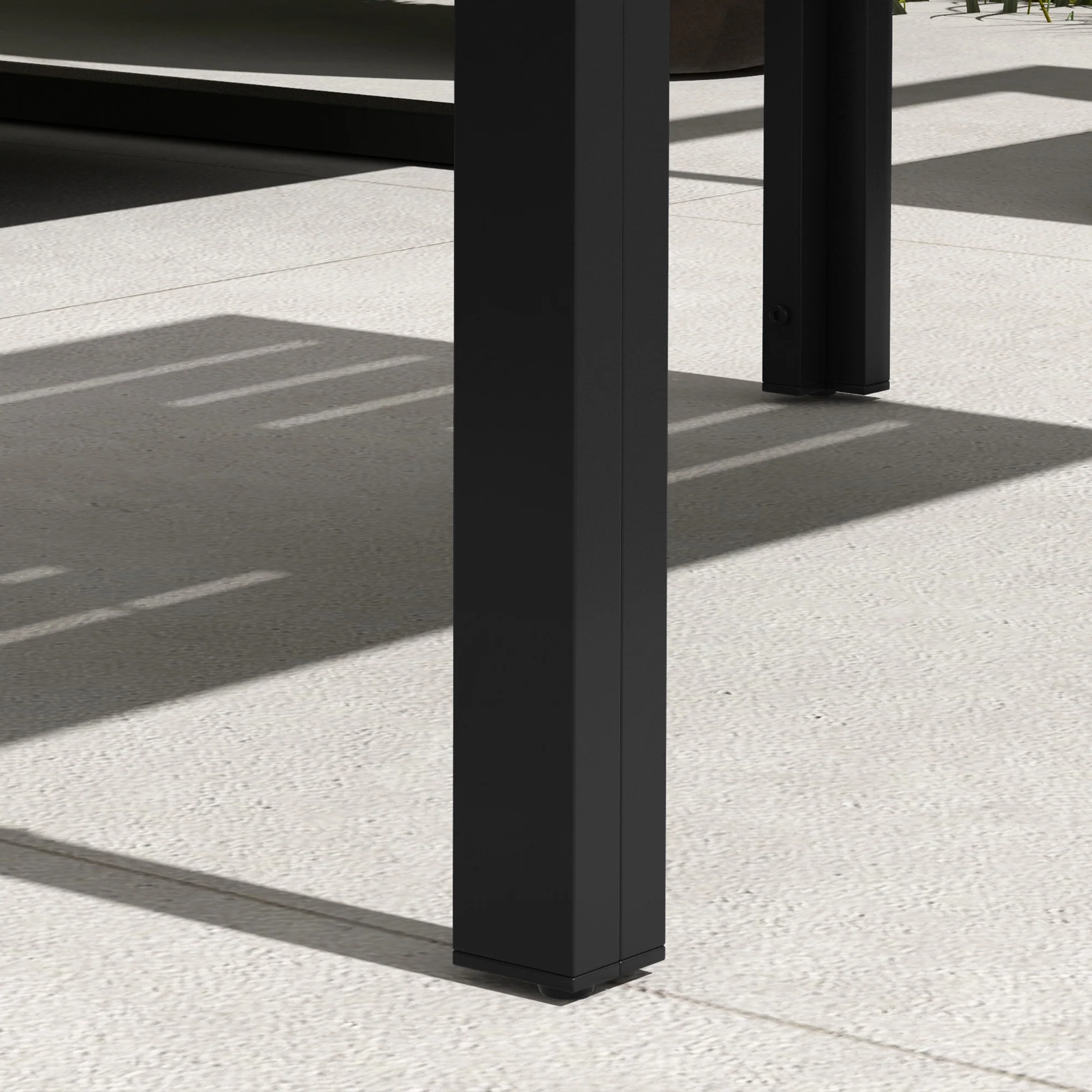 Outsunny Bijzettafel Balkontafel van Staal Rechthoekig Koffietafel Weerbestendig Tuin 101,5x61x46 cm Zwart