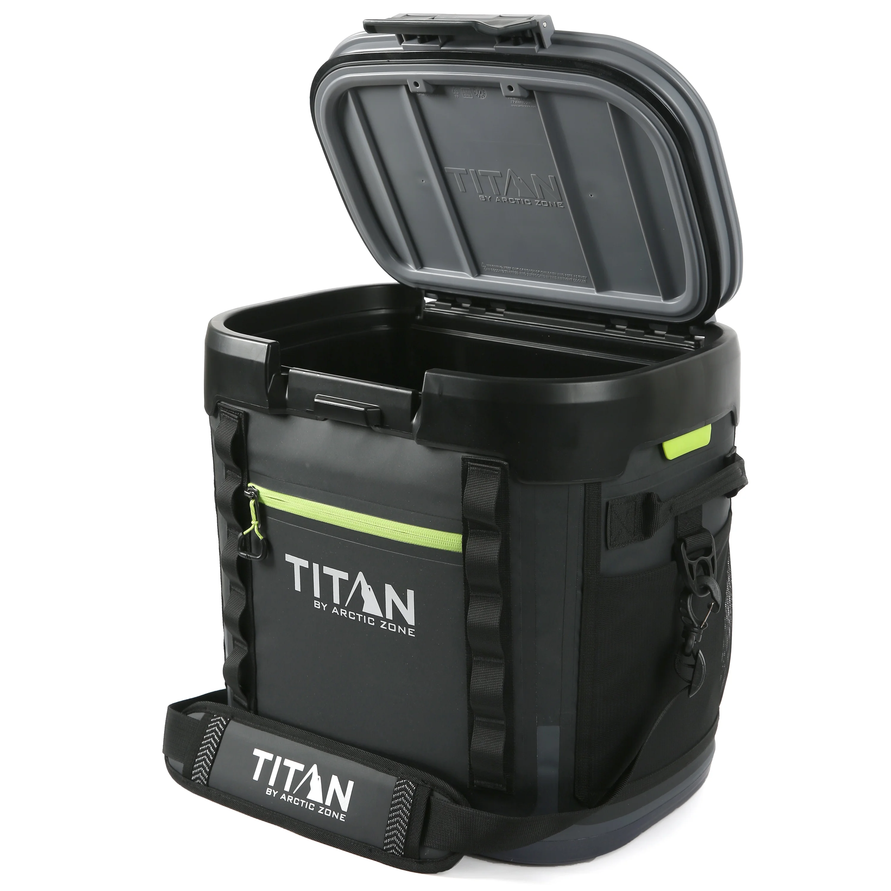 2025 Titan by Arctic Zone Ge?soleerde Soft Cooler, 36 Blik Capaciteit, Waterdicht en Lekbestendig, Zwart/Groen, Verpakking van 1