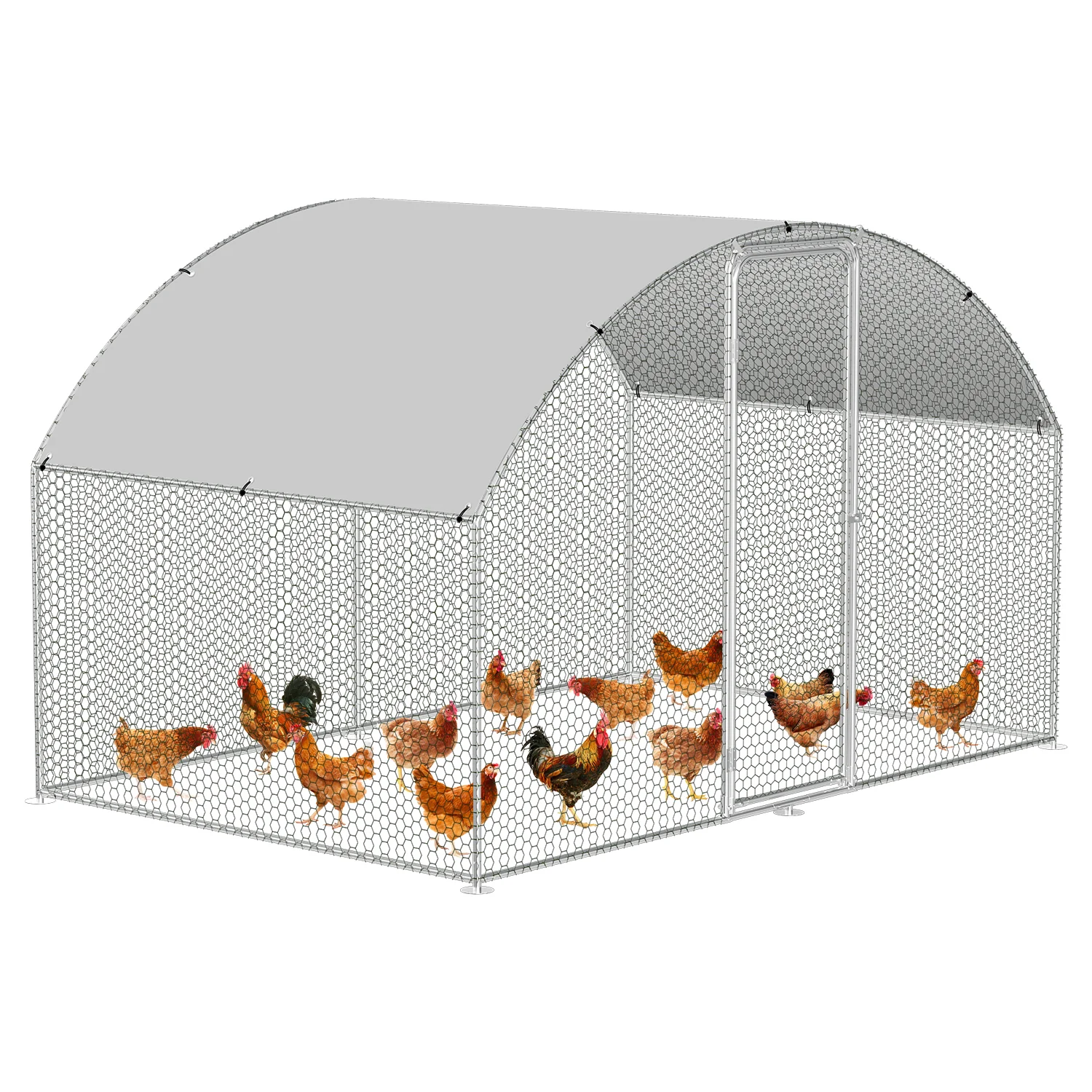 Sonnewelt Hühnerstall Freilaufgehege Kuppeldach Verzinktem Stahl 3x2x2m