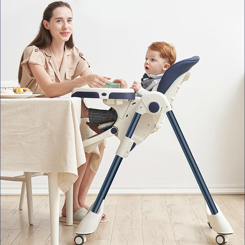 Joyeuse Planet   Seggiolone Evolutiva LUXTAR, Poltrona Bambino, 0 6 anni, Piegato, Pronto per l'uso, Pieghevole compatto, Due vassoi, Poggiapiedi Regolabile, Nascita (Blu) : Prima infanzia