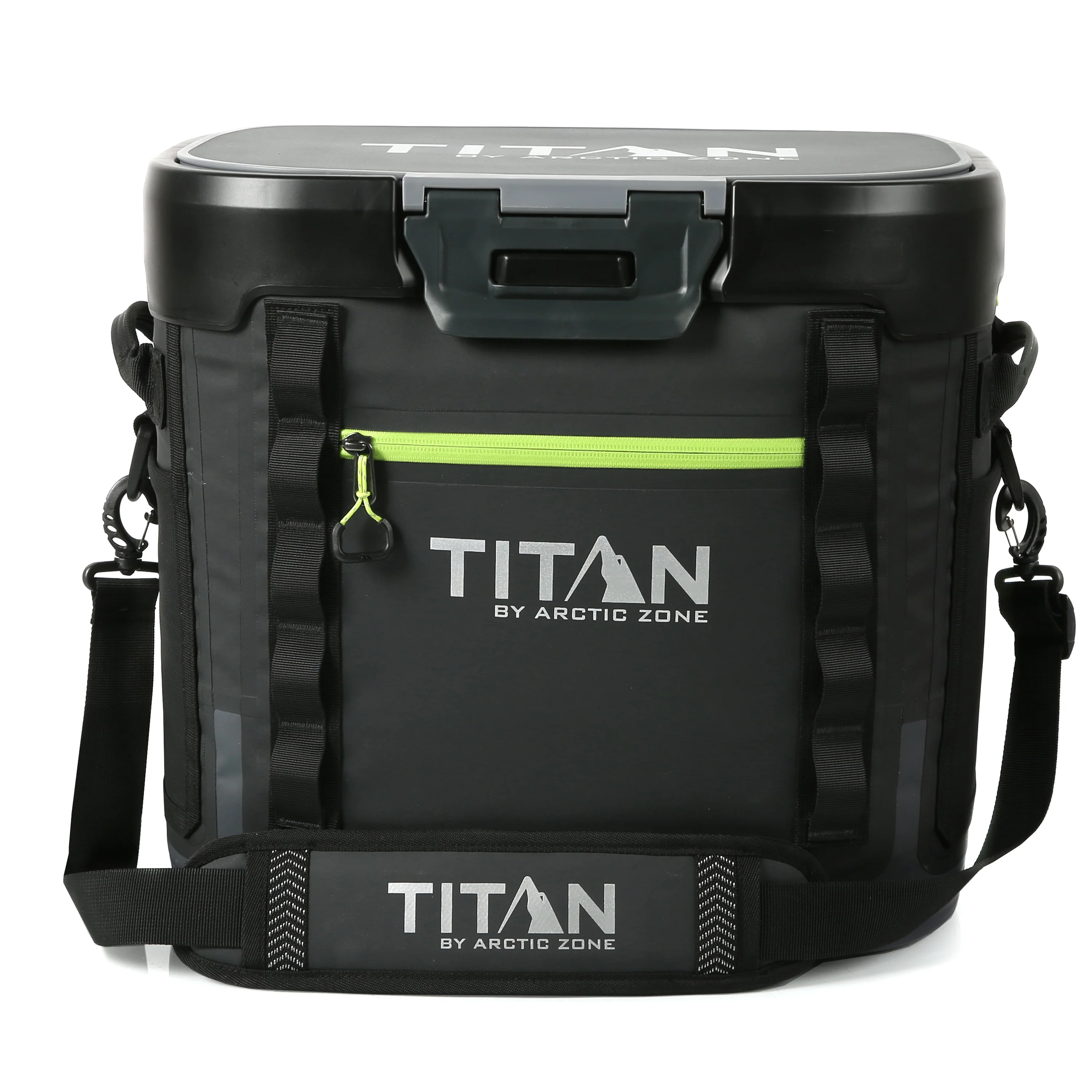 2025 Titan by Arctic Zone Ge?soleerde Soft Cooler, 36 Blik Capaciteit, Waterdicht en Lekbestendig, Zwart/Groen, Verpakking van 1