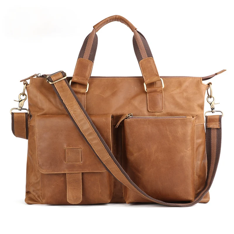 Men's Leather Business Briefcase for 17