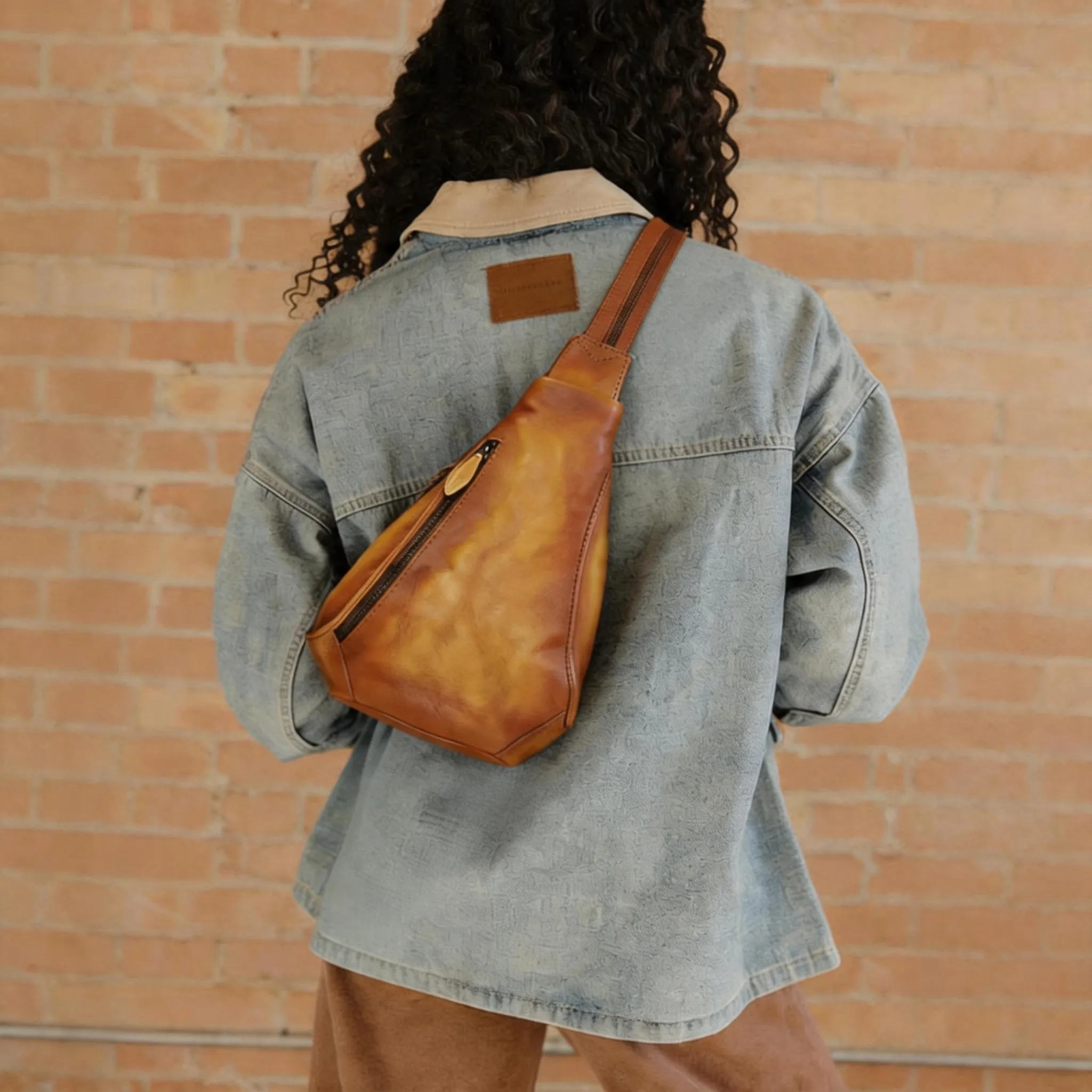 Top Grain Convertible Leather Sling Bag