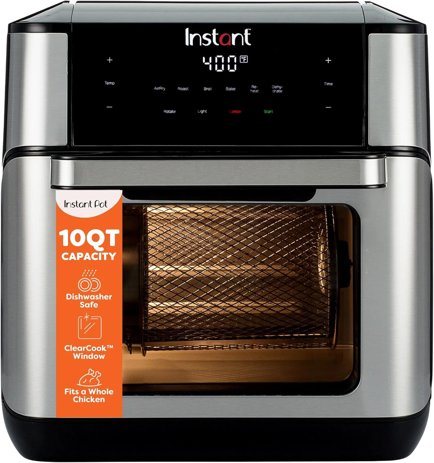 Instant Pot 10QT Air Fryer, 7-in-1 Functions with EvenCrisp Technology that Crisps, Broils