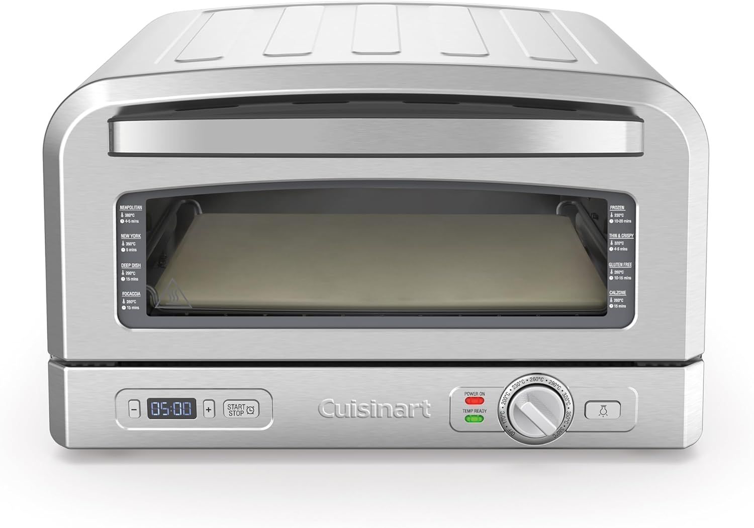 Cuisinart Stainless Steel Indoor Pizza Oven with Ceramic Stone, 1875W, Adjustable Temperature Control
