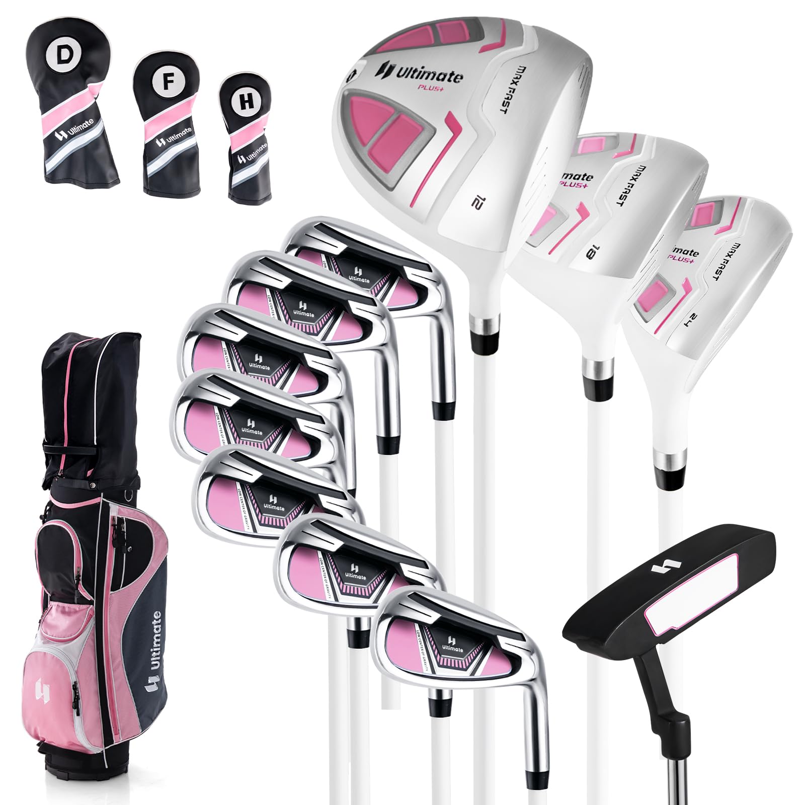 2025 Complete Golf Club Set for Women, 11 PCS Right Handed Golf Clubs with 460CC