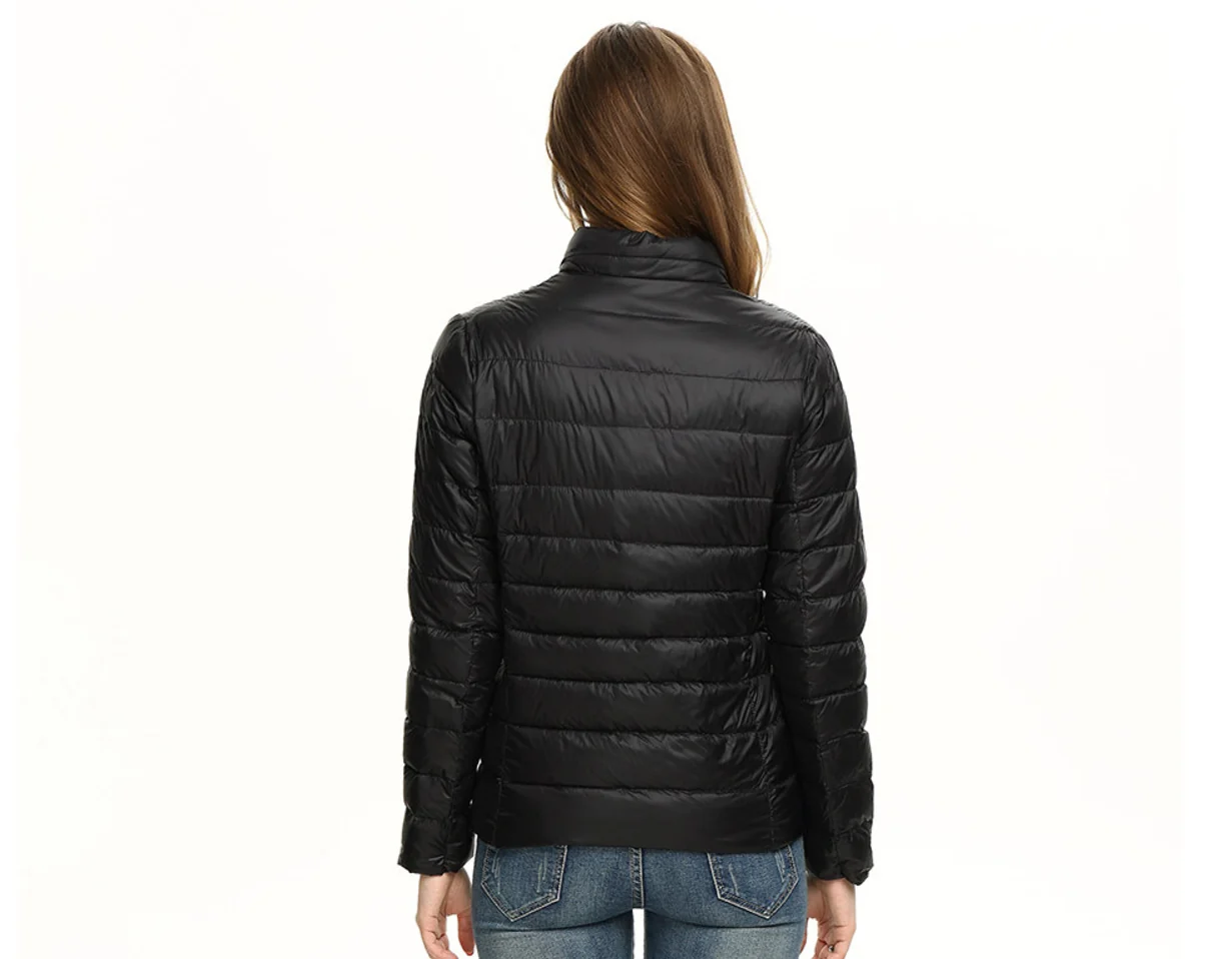 Leichte Damen Steppjacke f��r den Fr��hling | Wasserabweisende ��bergangsjacke mit Stehkragen und Daunenf��llung | Winddichte