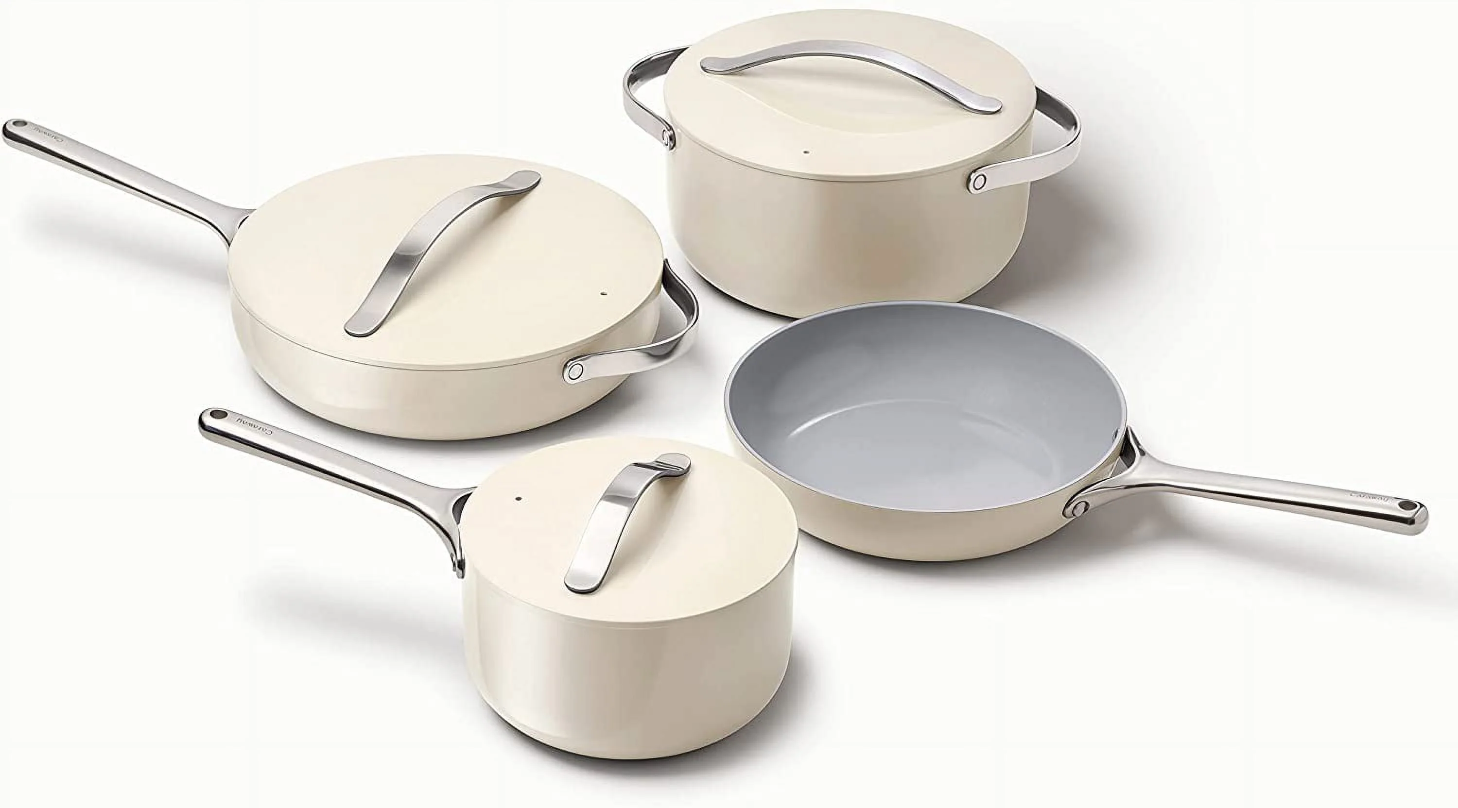 Caraway Nonstick Ceramic Cookware Set (12 Piece) Pots  Pans  Lids and Kitchen Storage - Non Toxic  PTFE & PFOA Free - Oven Safe & Compatible with All Stovetops (Gas  Electric &amp