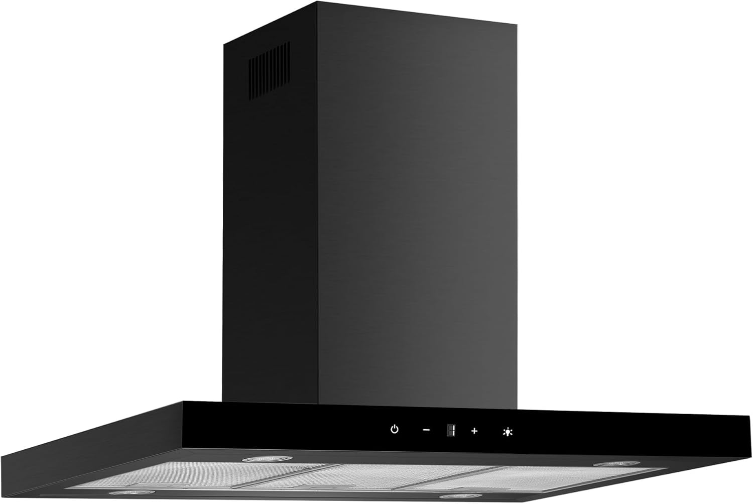 Respekta Cara Inselhaube/Dunstanzugshaube in Schwarz-Matt mit Glasfront/Haube 90 cm / 9 Leistungsstufen/Touch Control / CH44199GISS-20 / A+