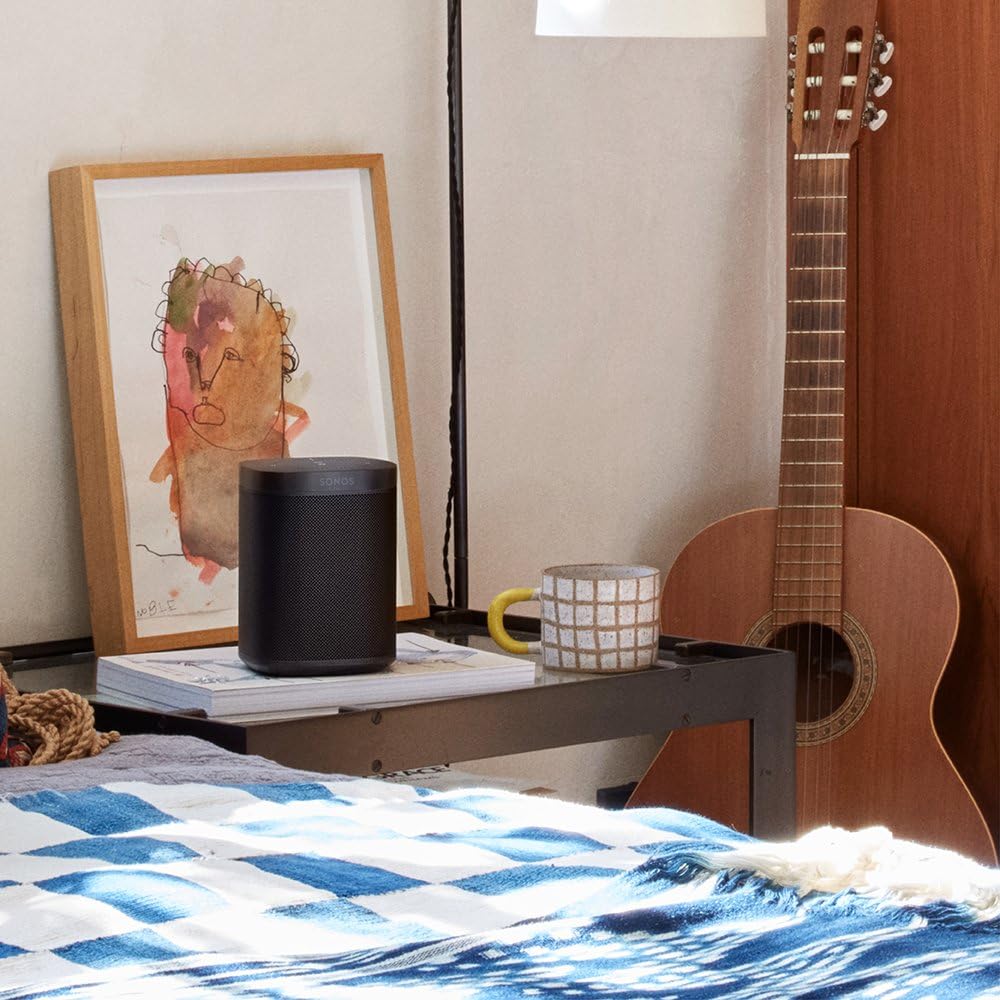 Sonos One Smart Speaker, schwarz – Intelligenter WLAN Lautsprecher mit Alexa Sprachsteuerung, Google Assistant & AirPlay – Multiroom Speaker für unbegrenztes Musikstreaming